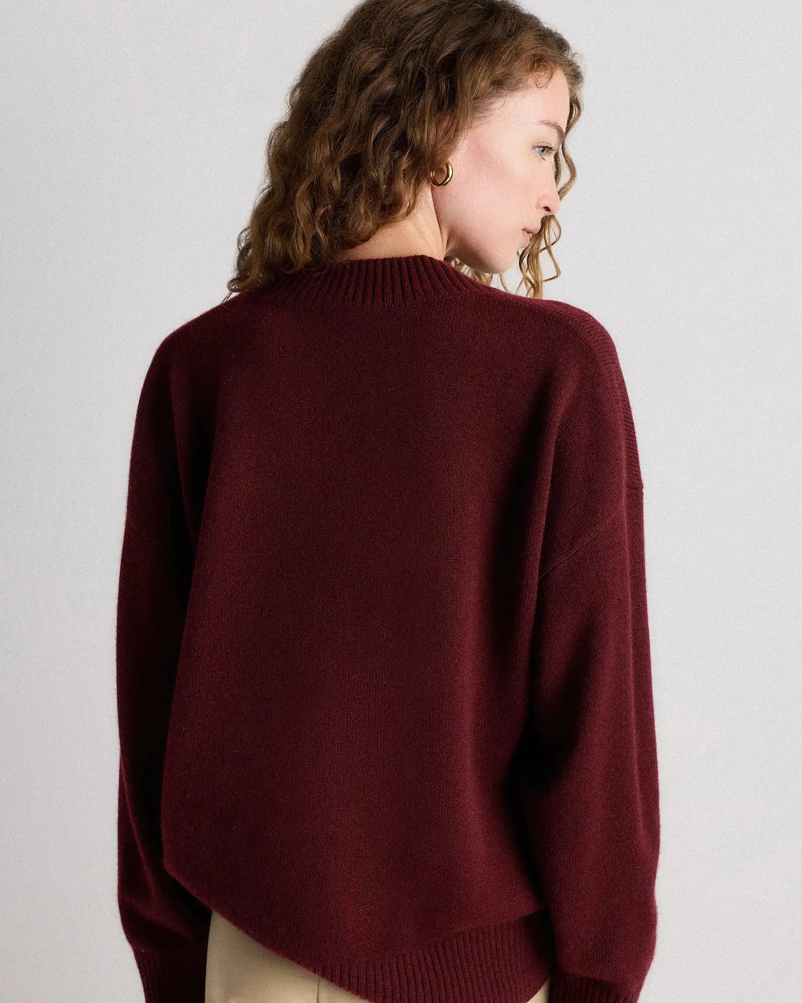 Mongolian Cashmere Oversized V-Neck Sweater
