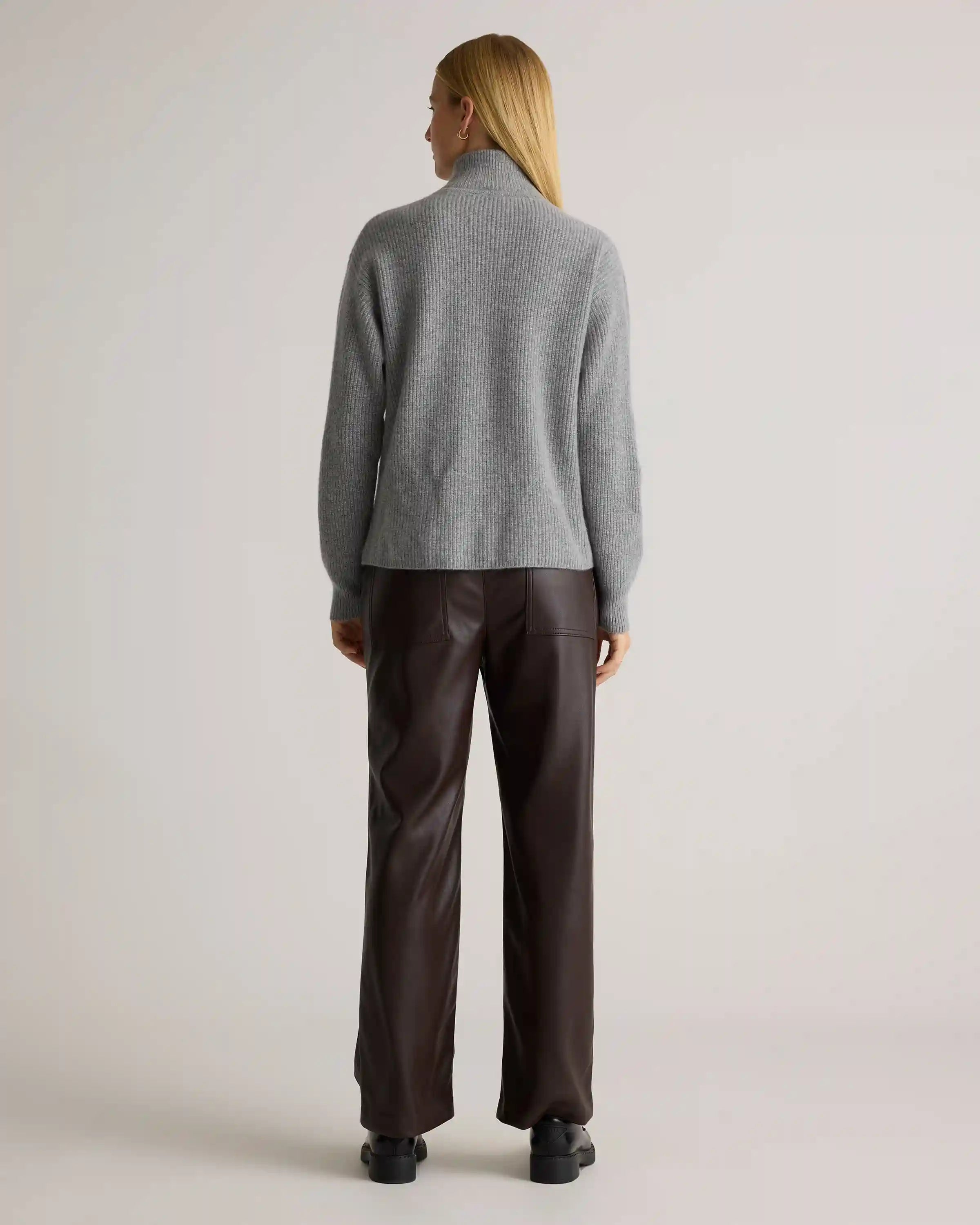 Mongolian Cashmere Fisherman Quarter Zip Sweater