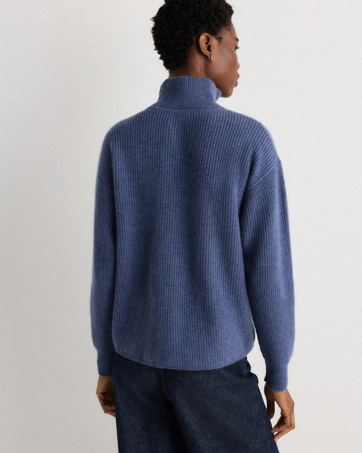 Mongolian Cashmere Fisherman Quarter Zip Sweater