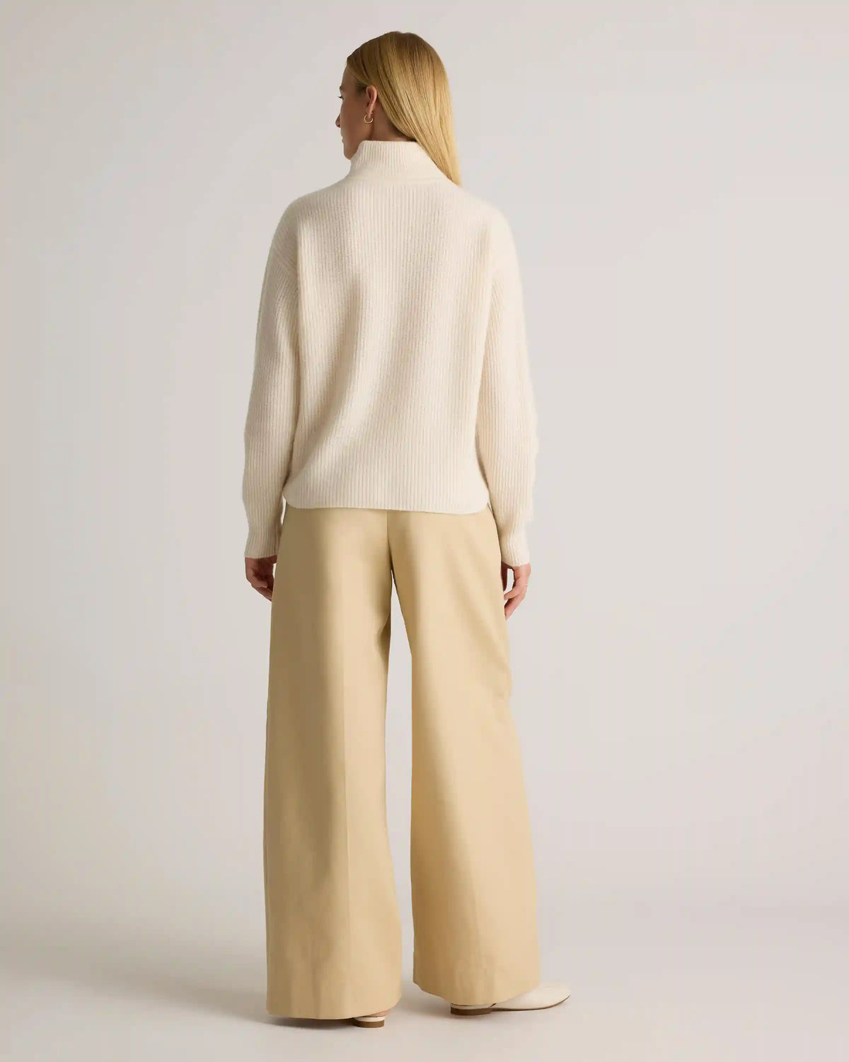 Mongolian Cashmere Fisherman Quarter Zip Sweater