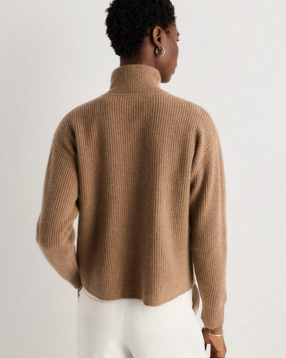 Mongolian Cashmere Fisherman Quarter Zip Sweater