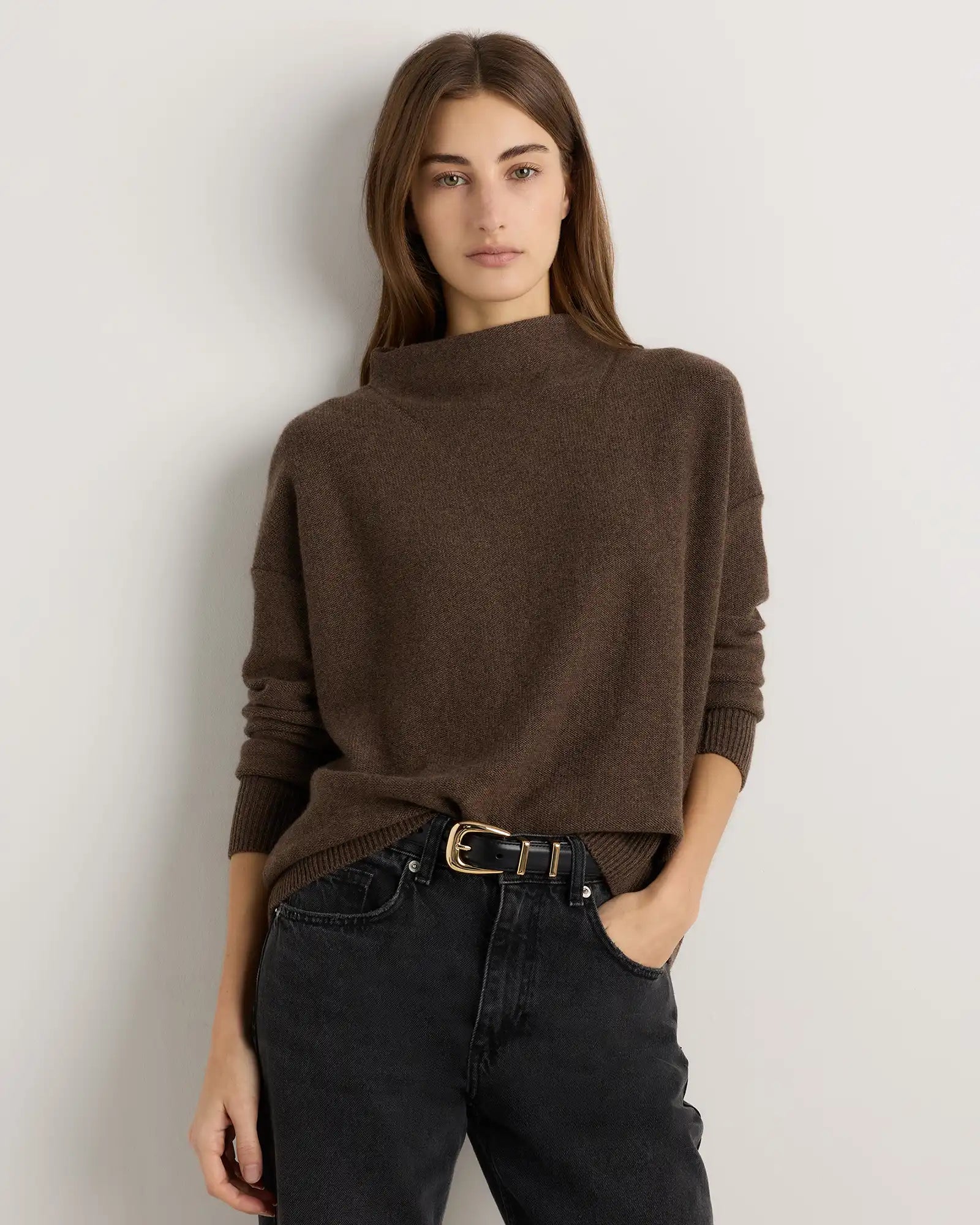 Mongolian Cashmere Funnel Neck Sweater