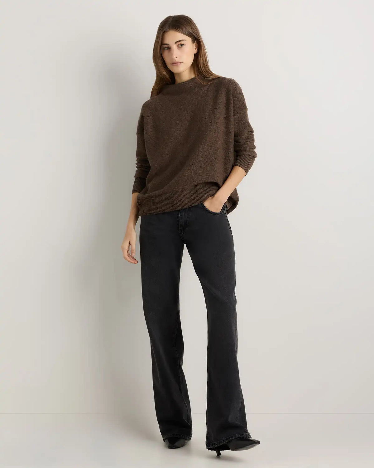 Mongolian Cashmere Funnel Neck Sweater