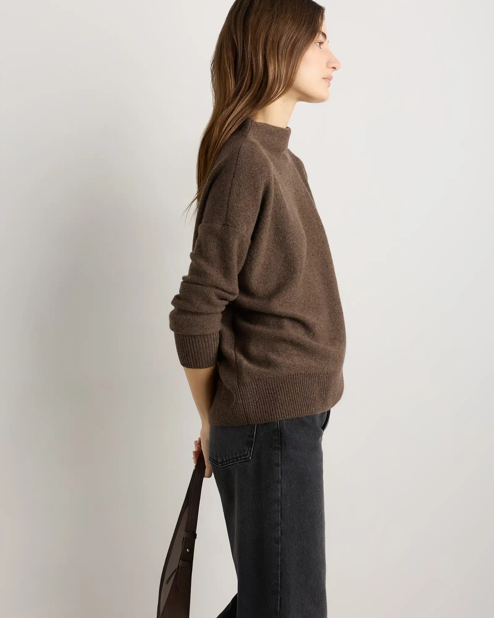 Mongolian Cashmere Funnel Neck Sweater