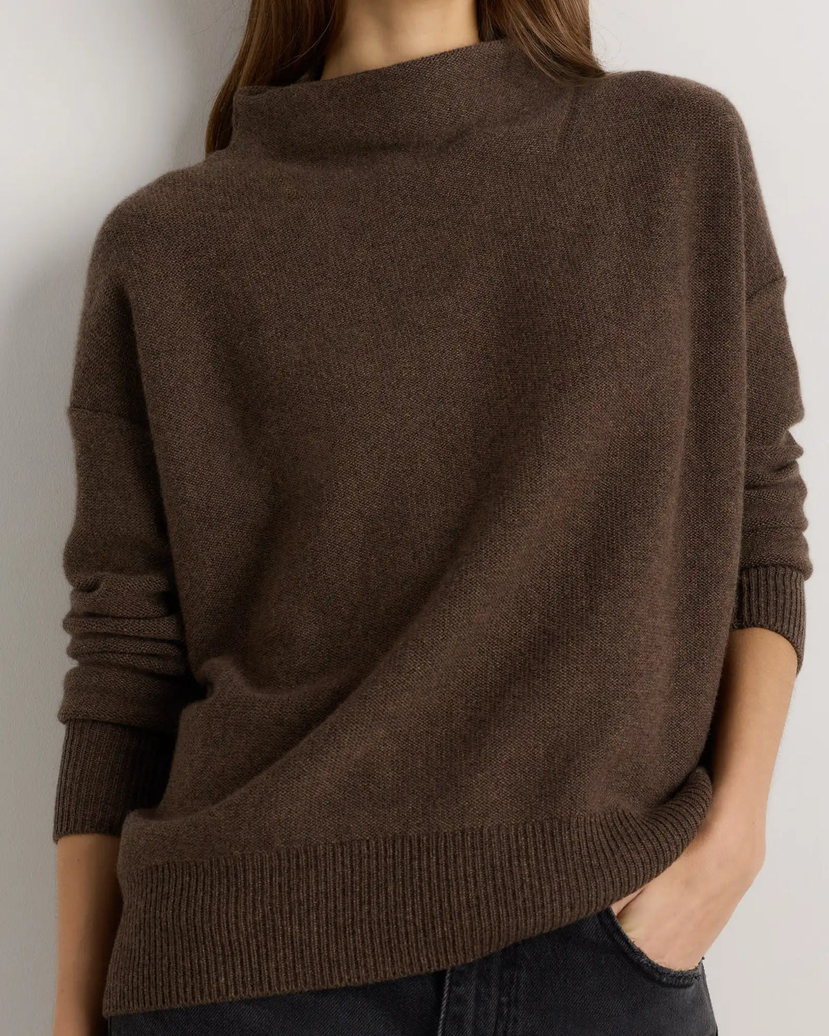 Mongolian Cashmere Funnel Neck Sweater