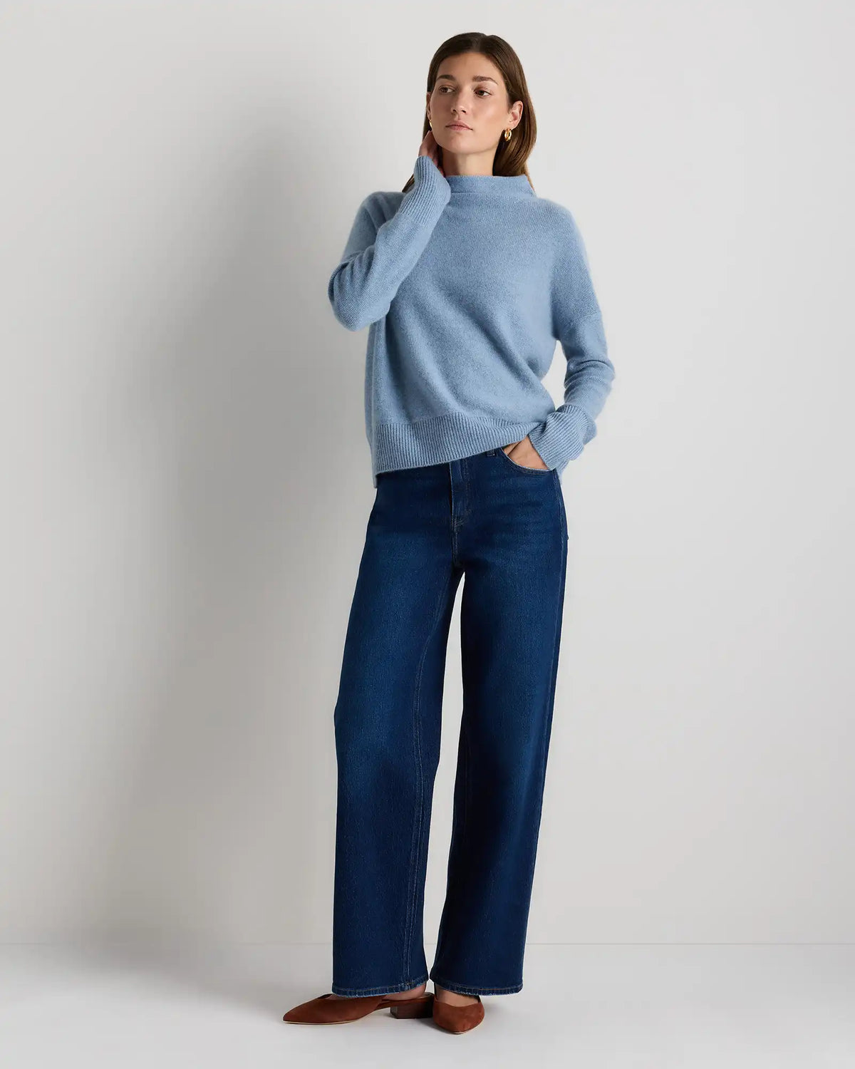 Mongolian Cashmere Funnel Neck Sweater