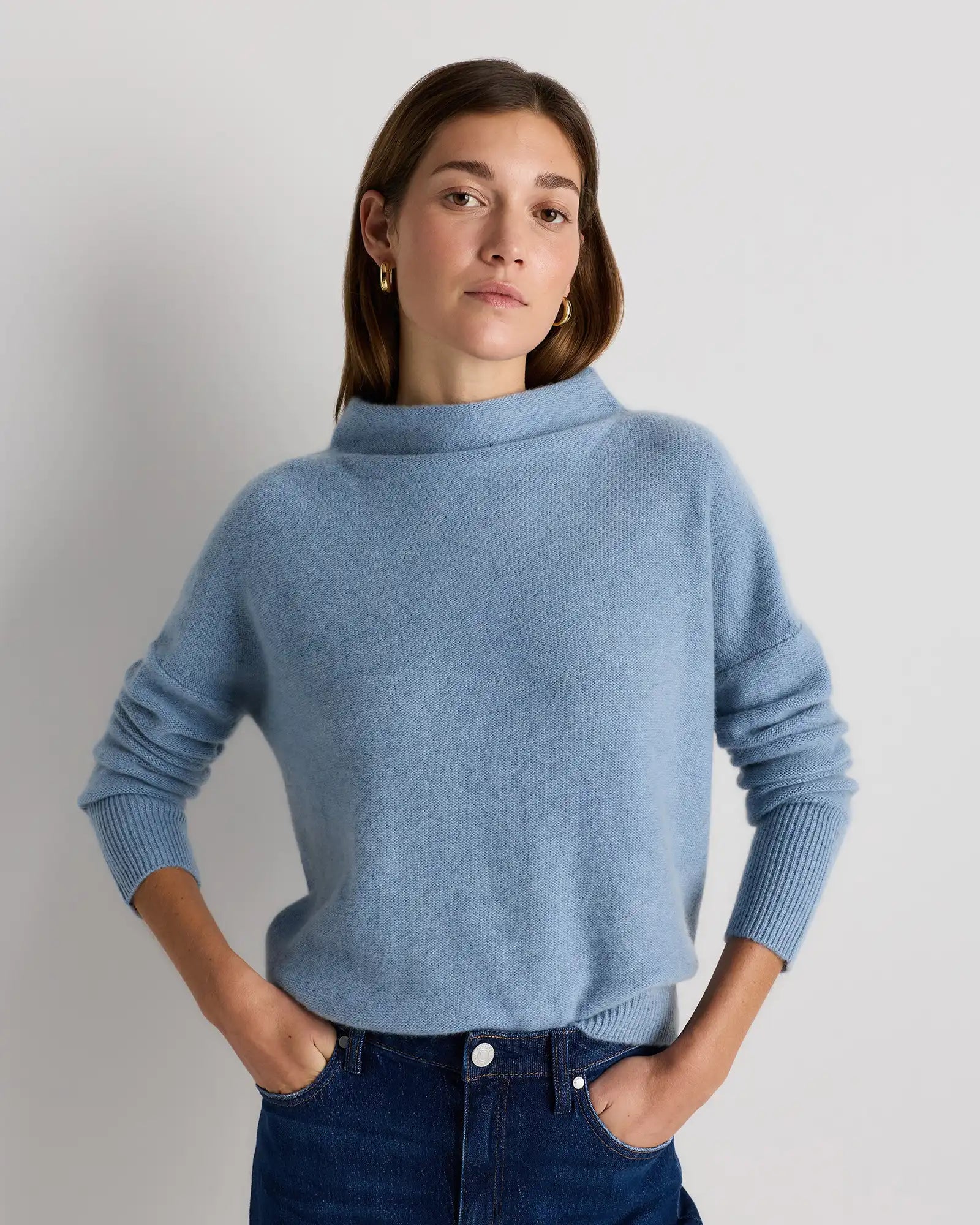 Mongolian Cashmere Funnel Neck Sweater