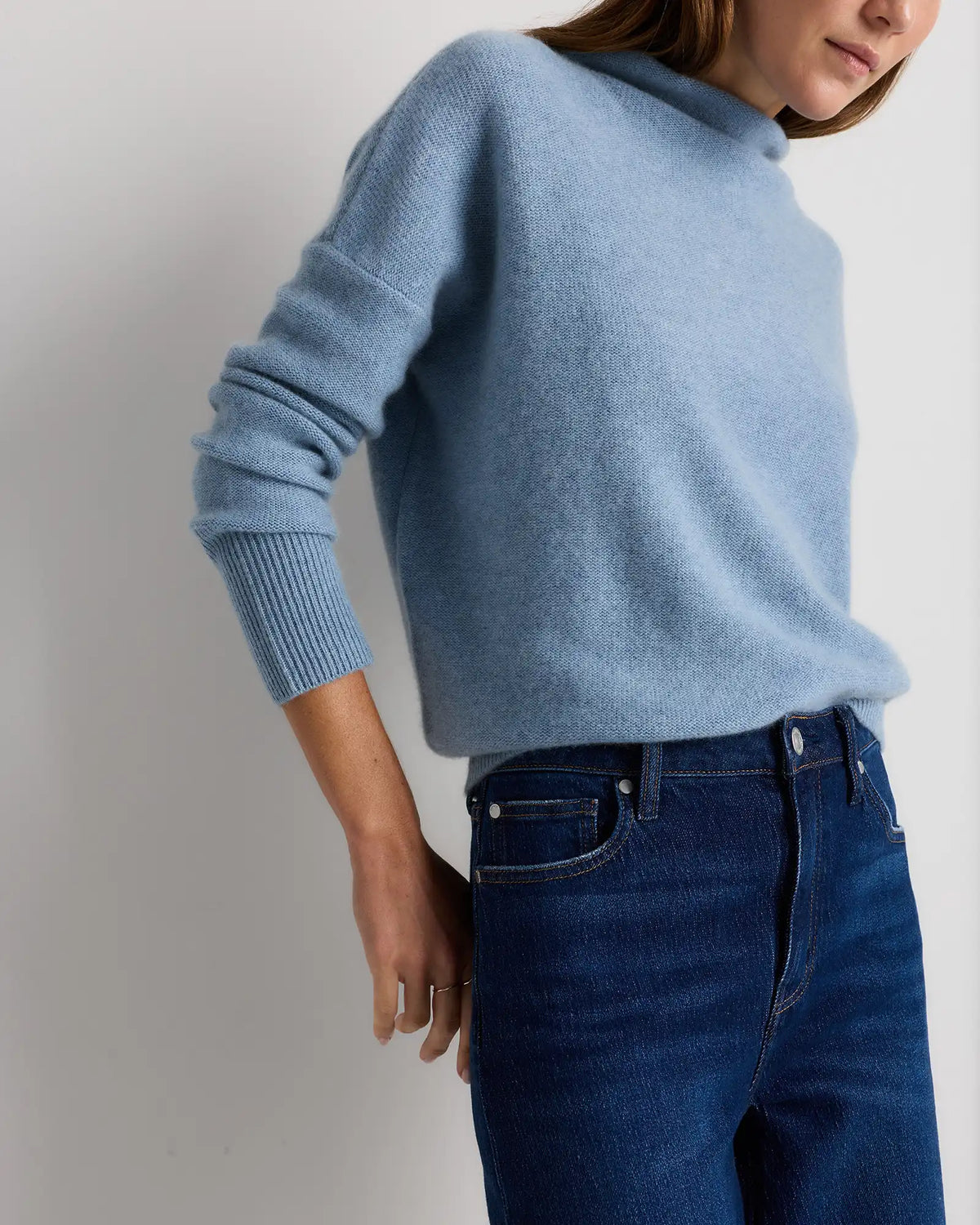 Mongolian Cashmere Funnel Neck Sweater