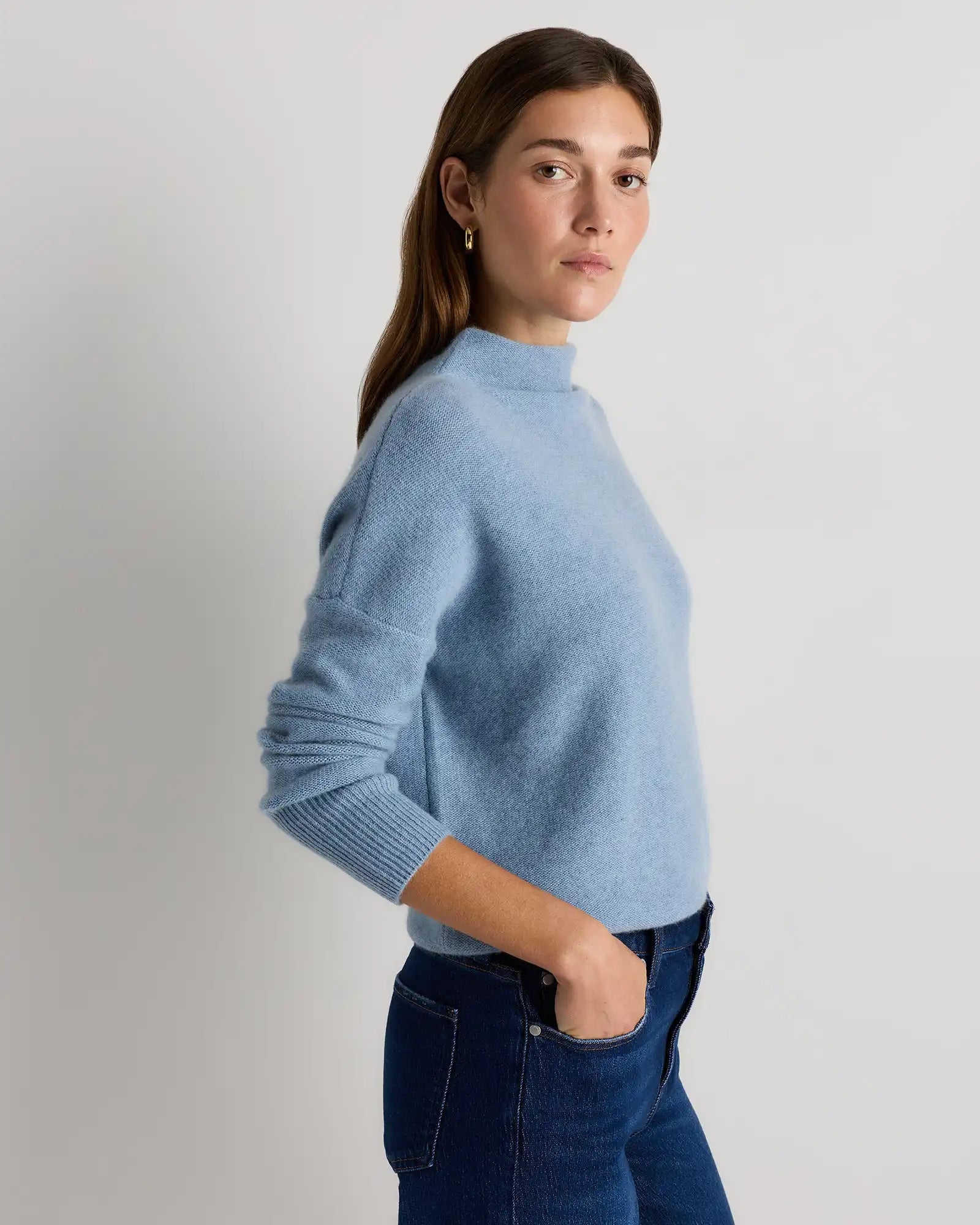 Mongolian Cashmere Funnel Neck Sweater