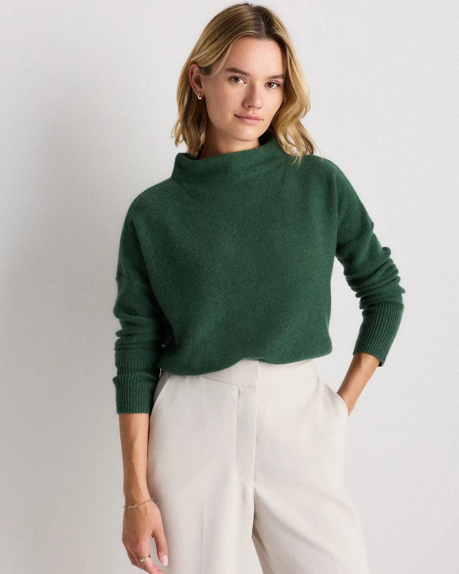 Mongolian Cashmere Funnel Neck Sweater