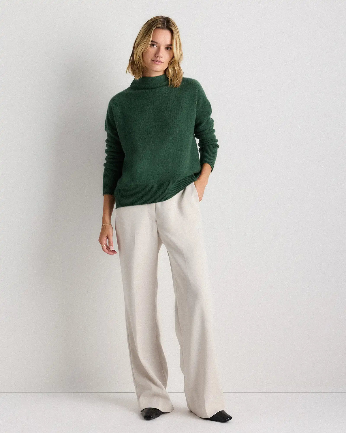 Mongolian Cashmere Funnel Neck Sweater