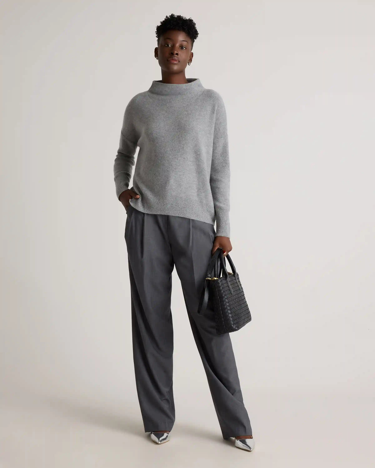 Mongolian Cashmere Funnel Neck Sweater