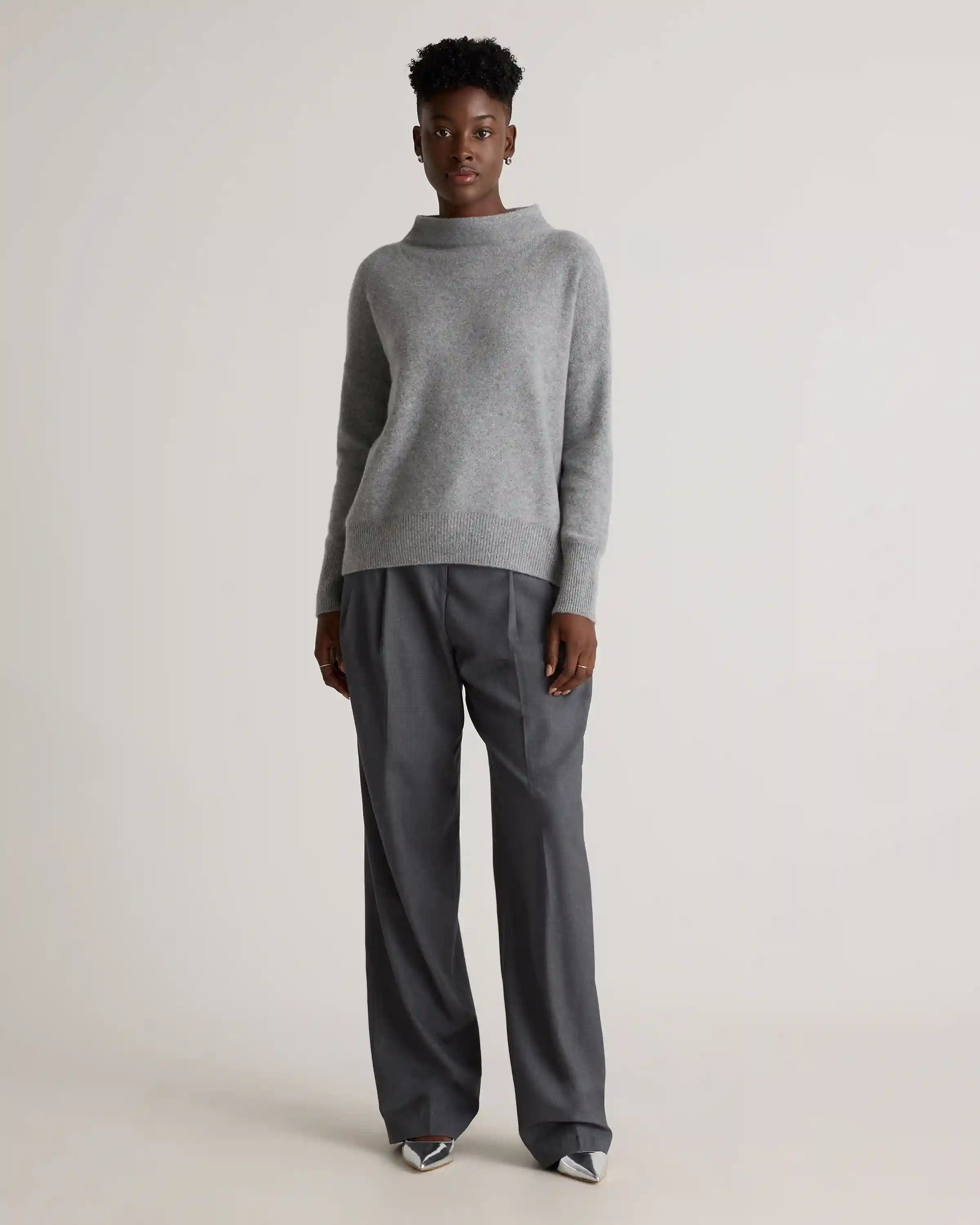 Mongolian Cashmere Funnel Neck Sweater