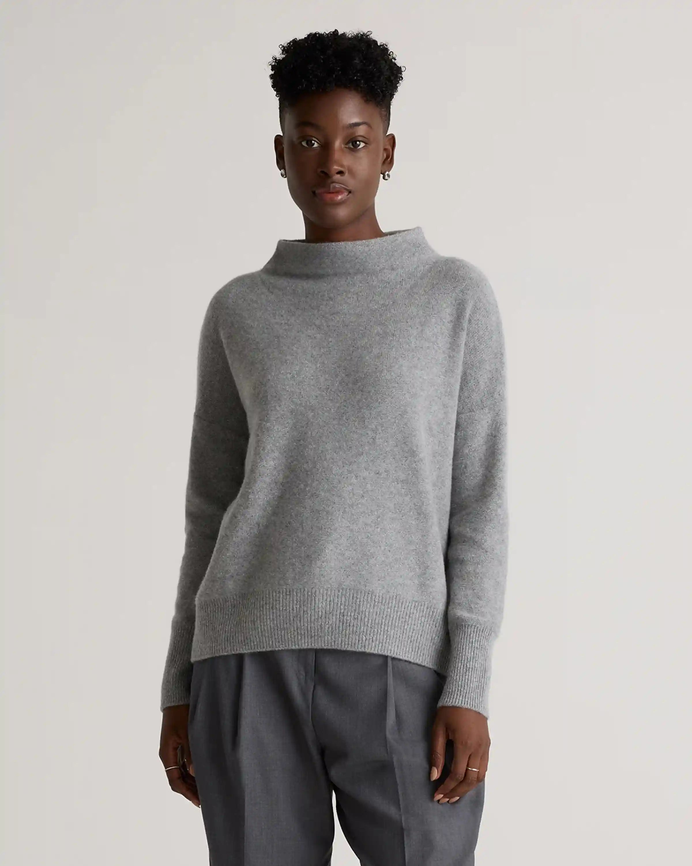 Mongolian Cashmere Funnel Neck Sweater