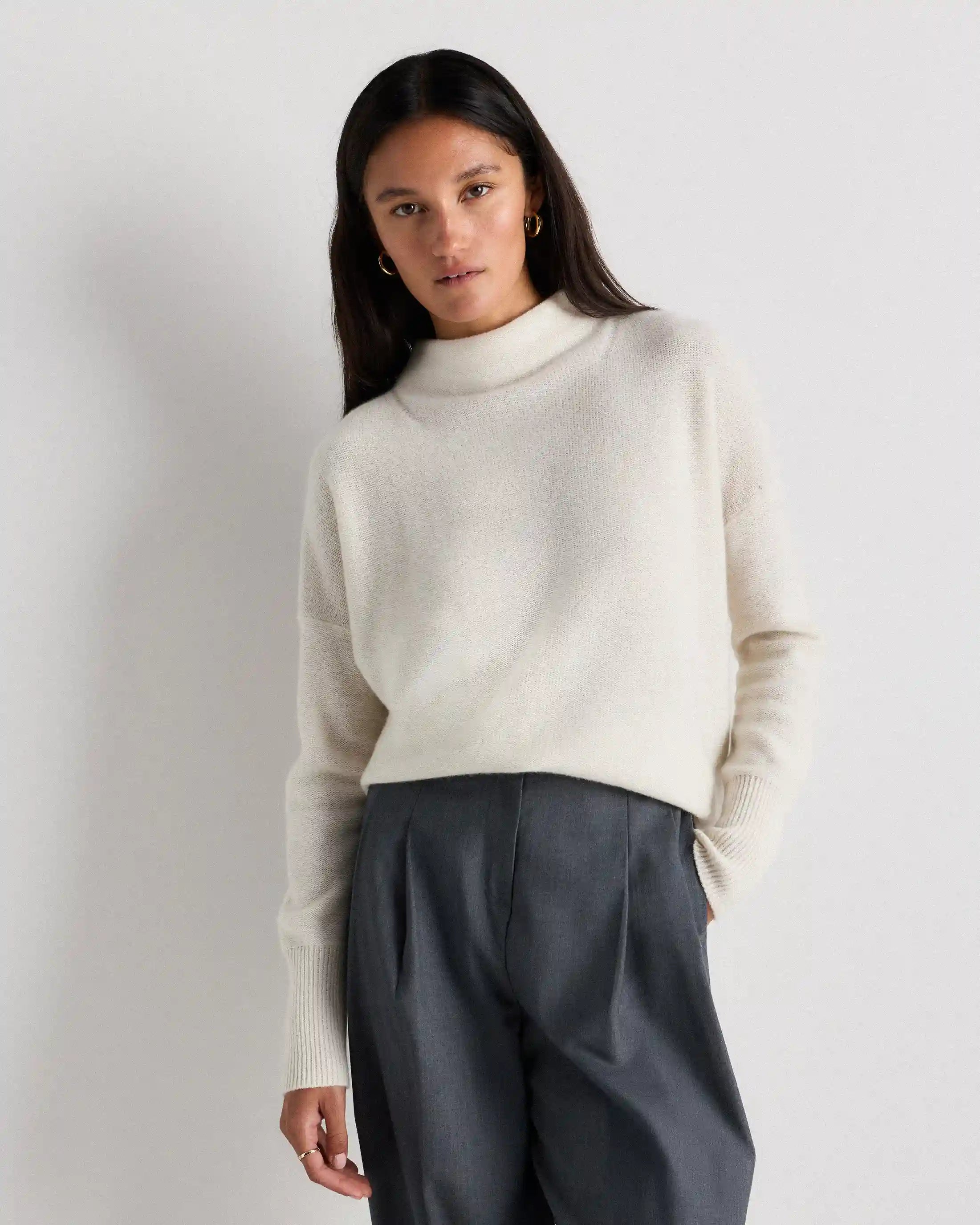 Mongolian Cashmere Funnel Neck Sweater