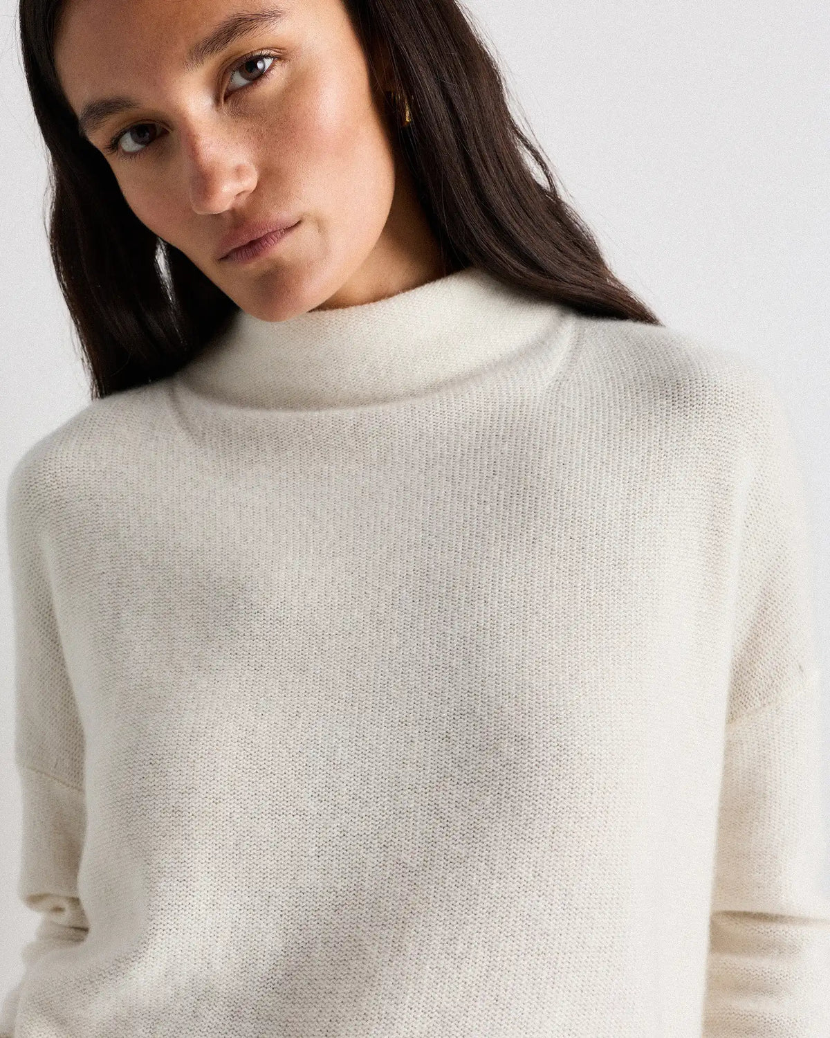 Mongolian Cashmere Funnel Neck Sweater