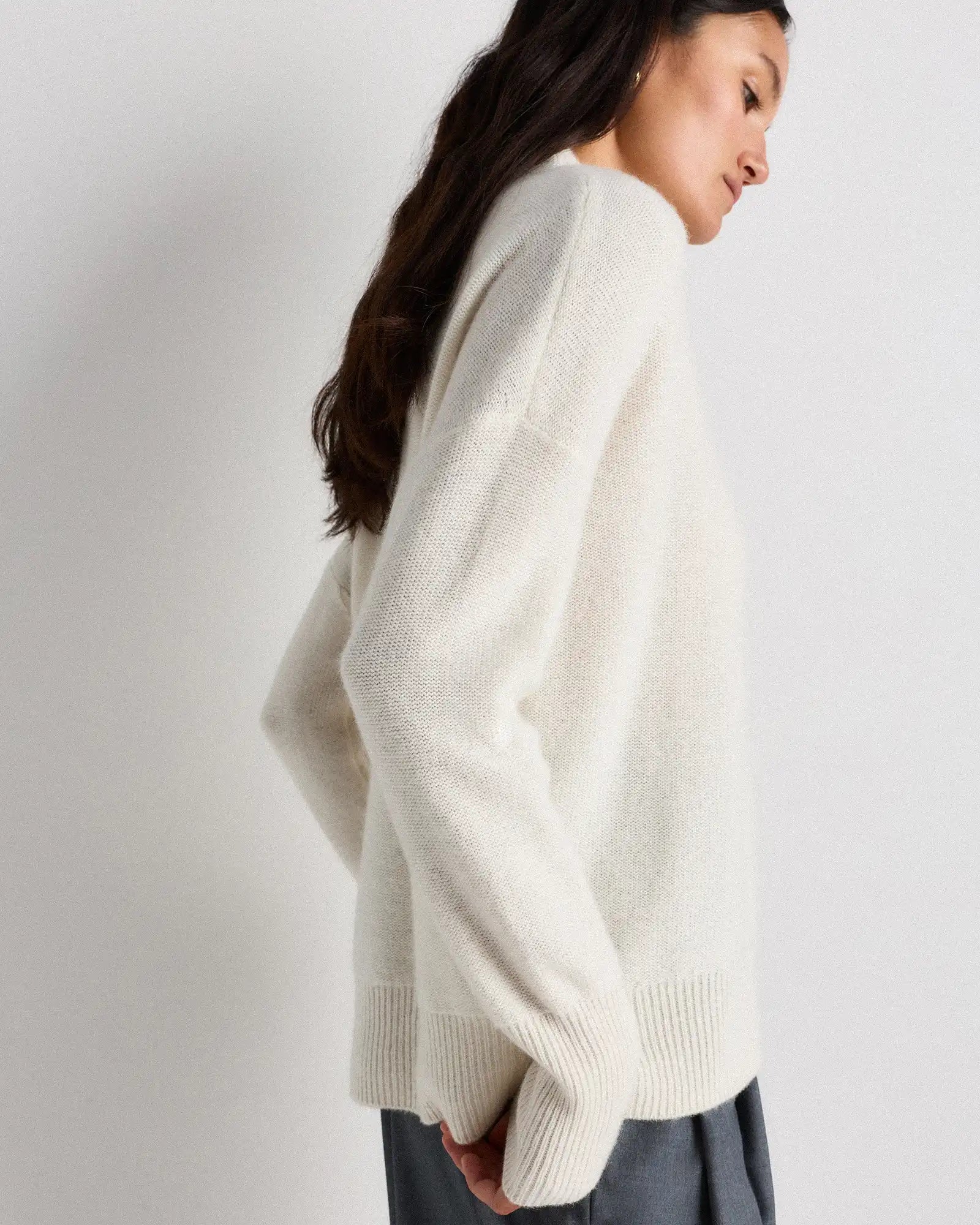 Mongolian Cashmere Funnel Neck Sweater