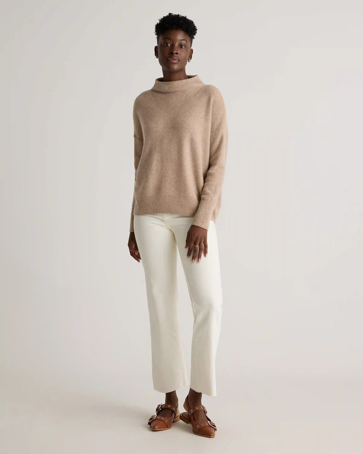Mongolian Cashmere Funnel Neck Sweater