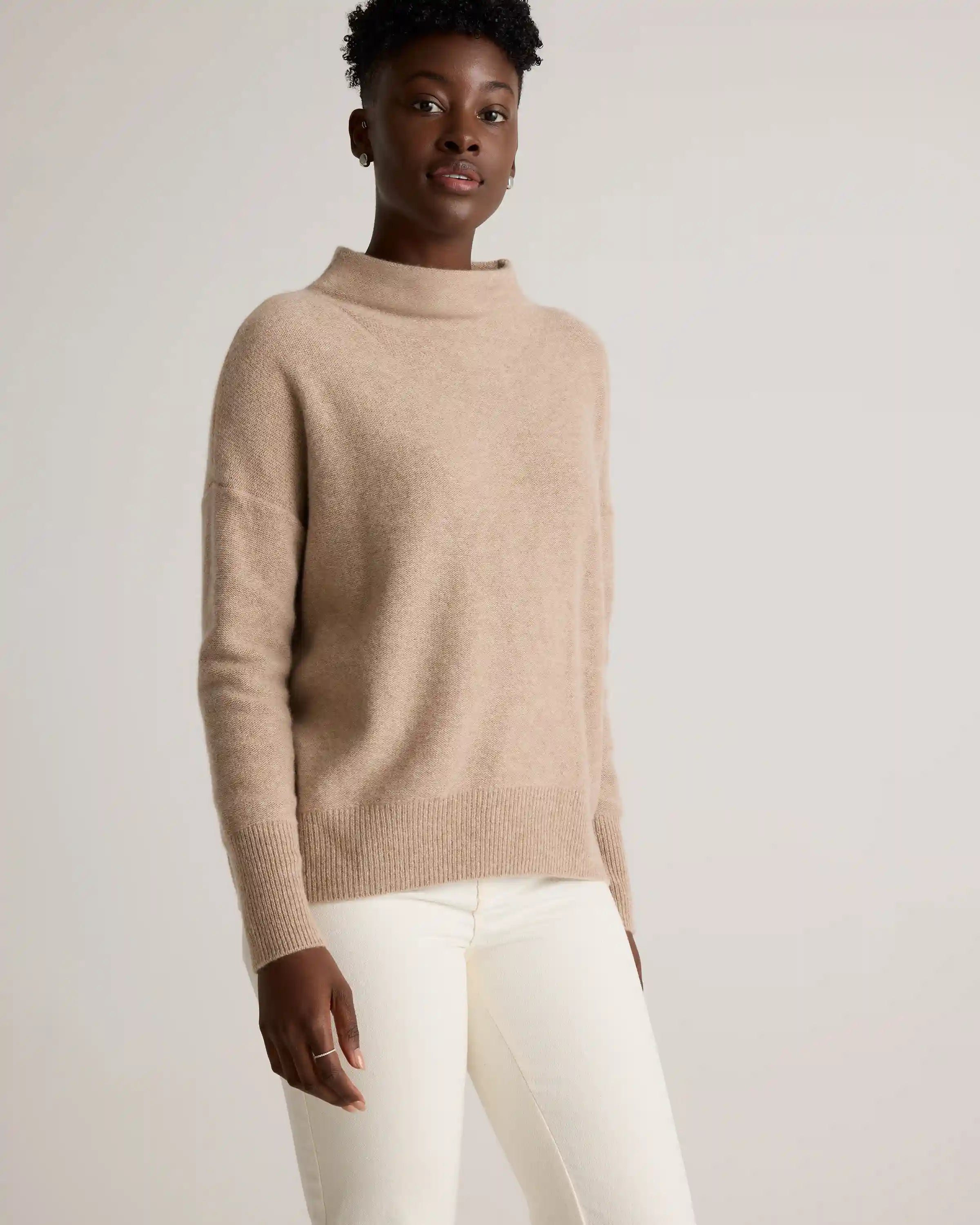 Mongolian Cashmere Funnel Neck Sweater