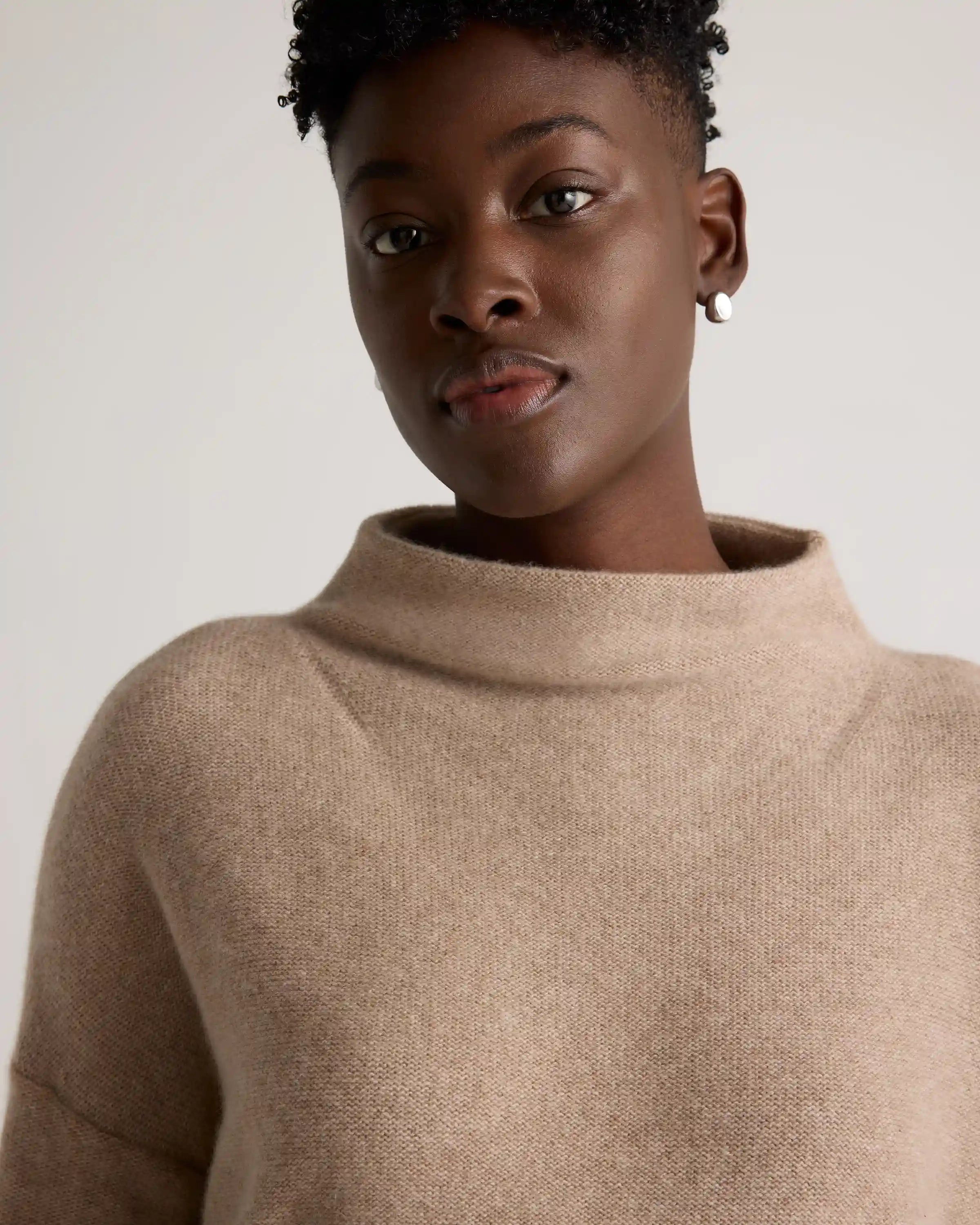 Mongolian Cashmere Funnel Neck Sweater
