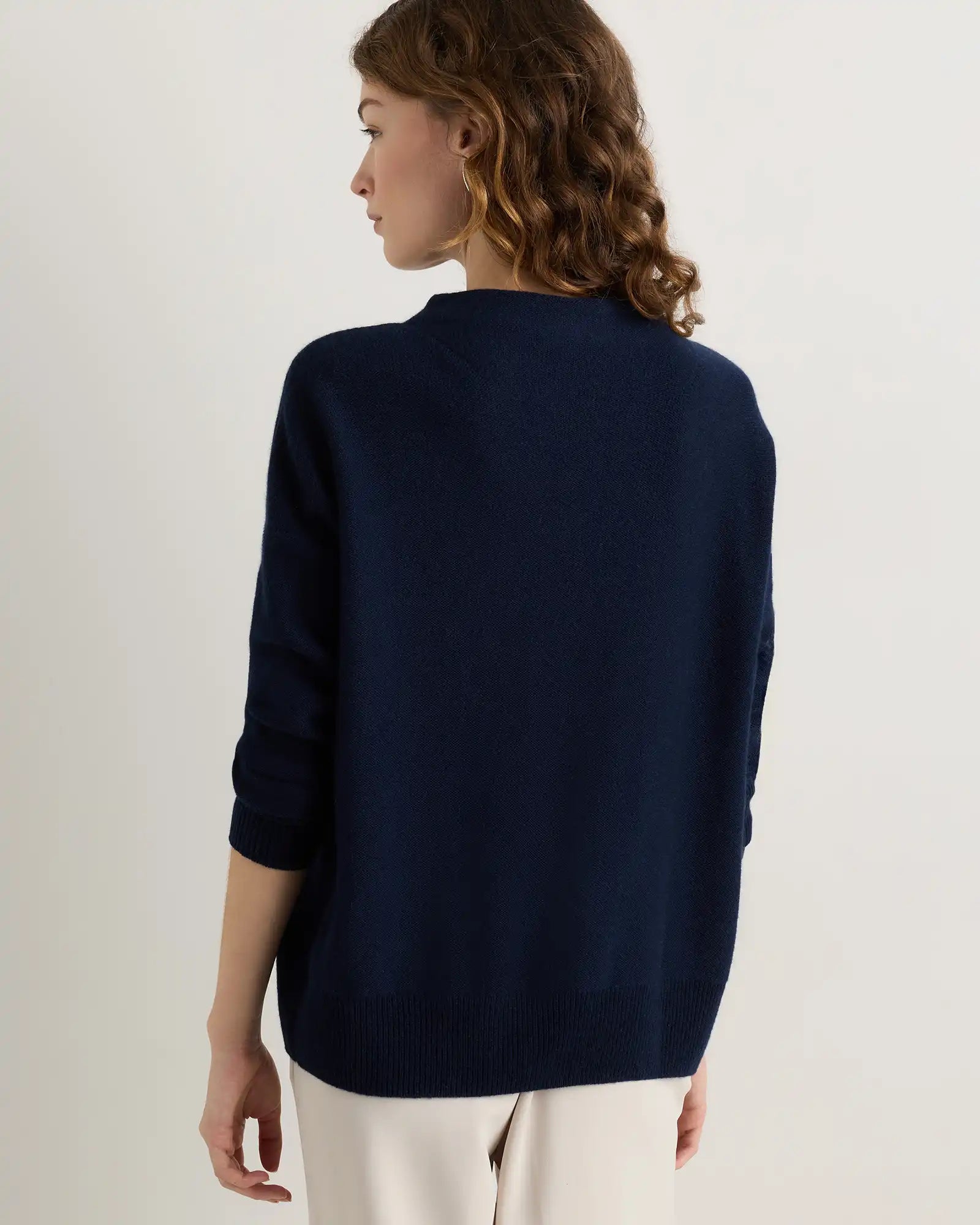 Mongolian Cashmere Funnel Neck Sweater