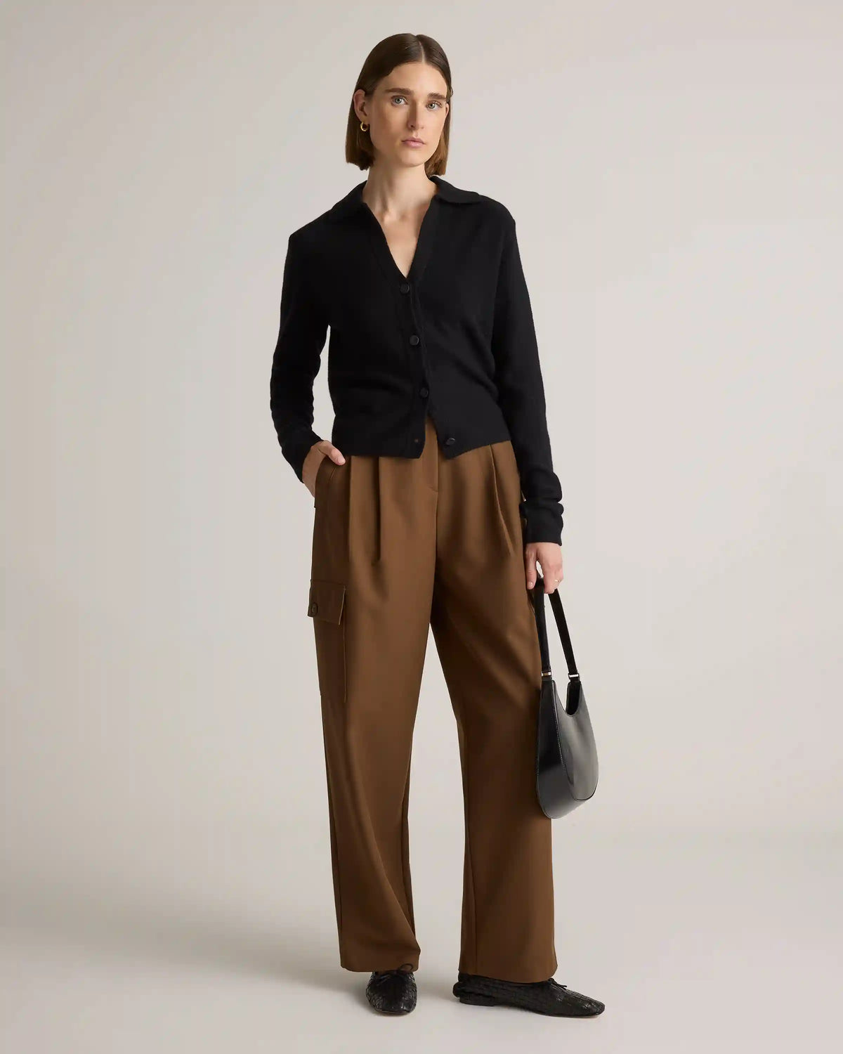 Mongolian Cashmere Collared Cardigan