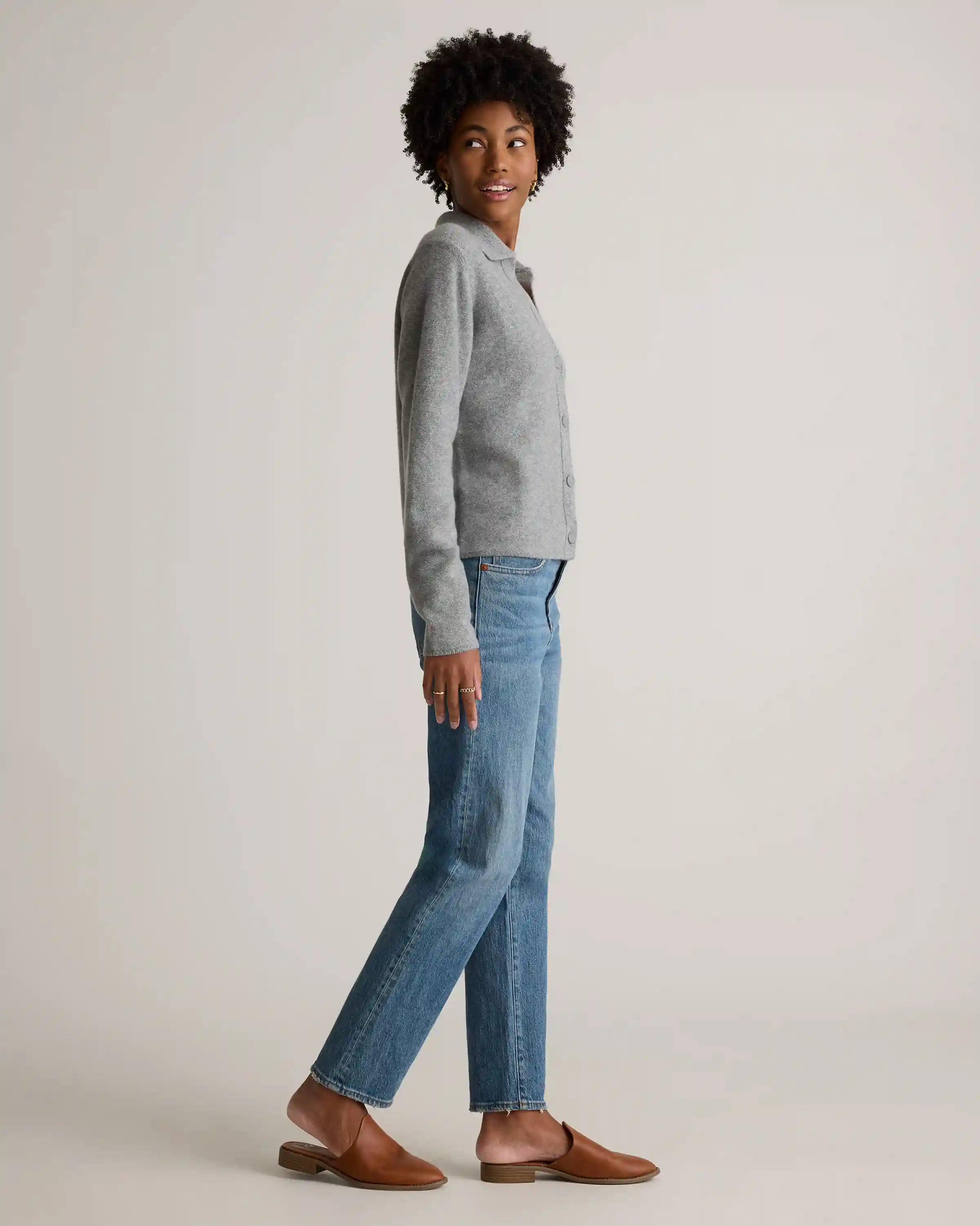 Mongolian Cashmere Collared Cardigan