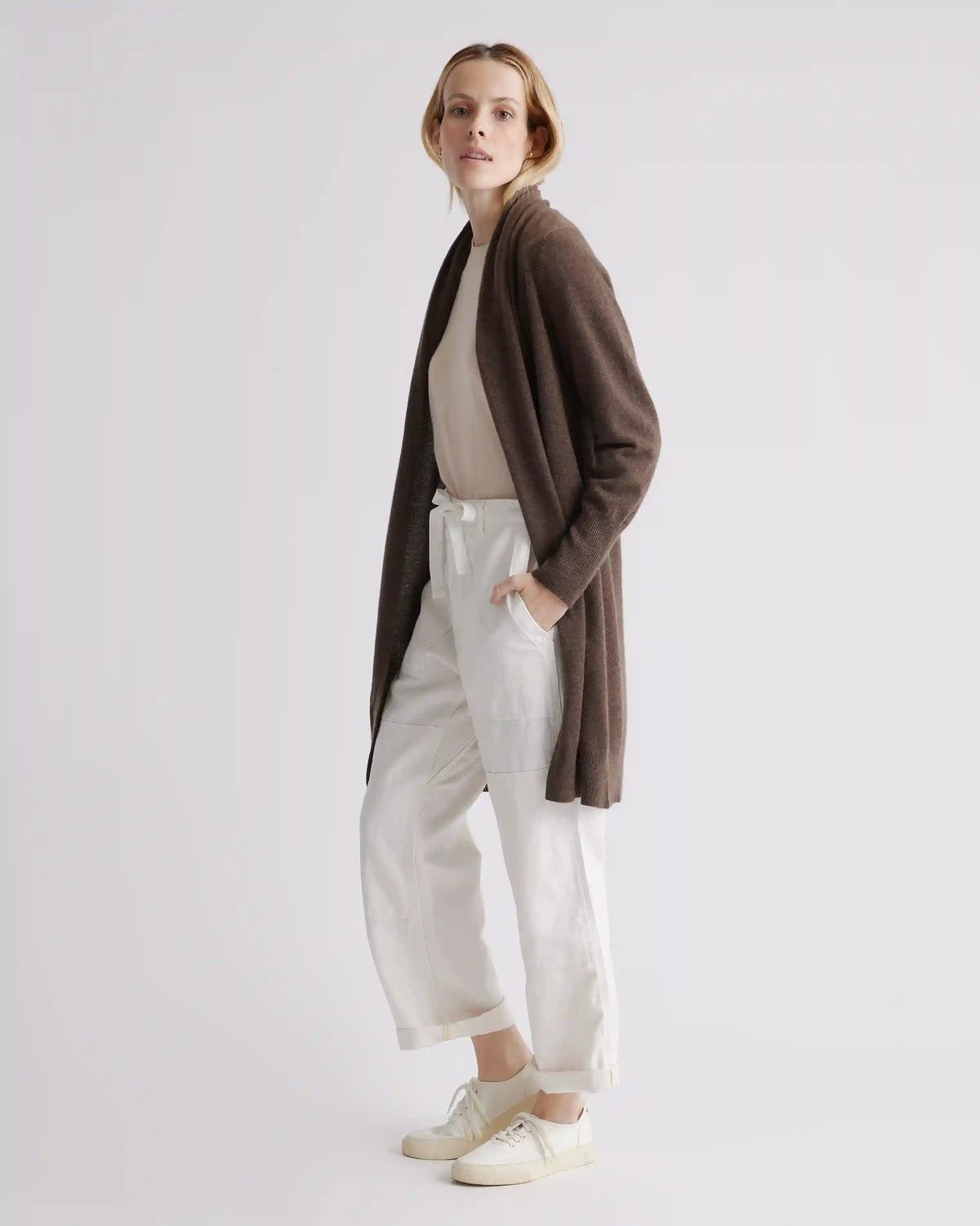 Mongolian Cashmere Duster Cardigan Sweater