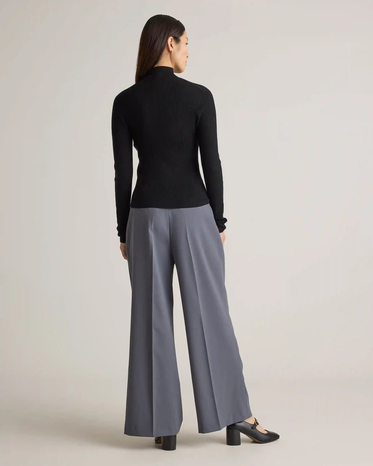 Featherweight Cashmere Ribbed Mockneck Sweater
