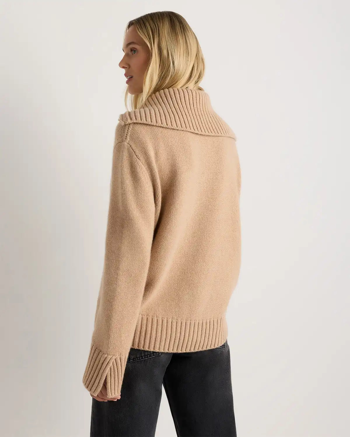 Luxe Baby Cashmere Quarter Zip Sweater