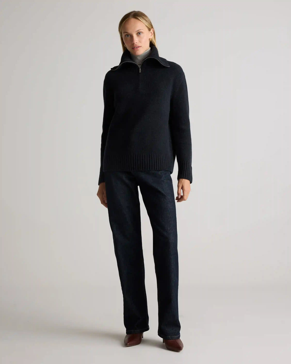 Luxe Baby Cashmere Quarter Zip Sweater