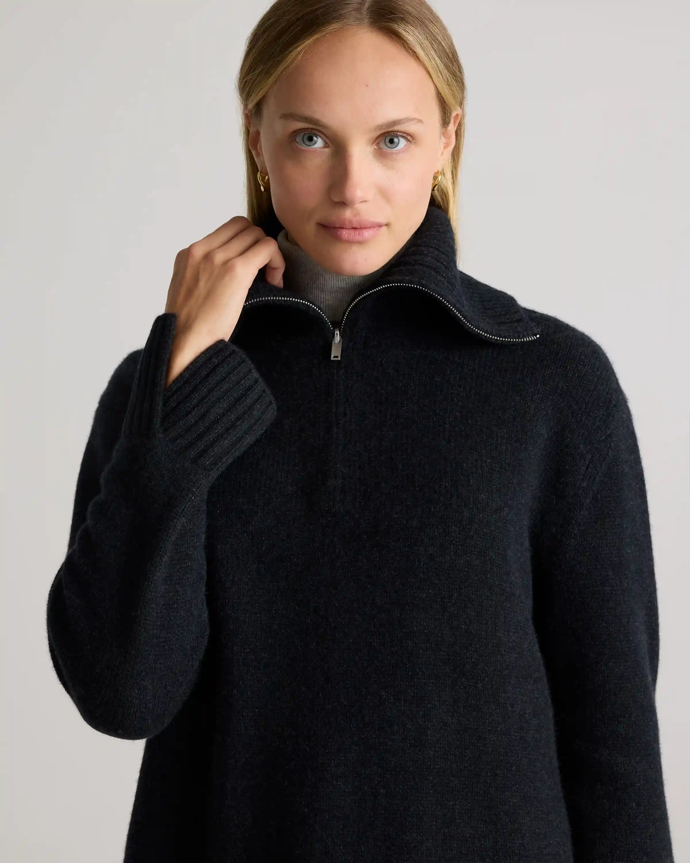 Luxe Baby Cashmere Quarter Zip Sweater