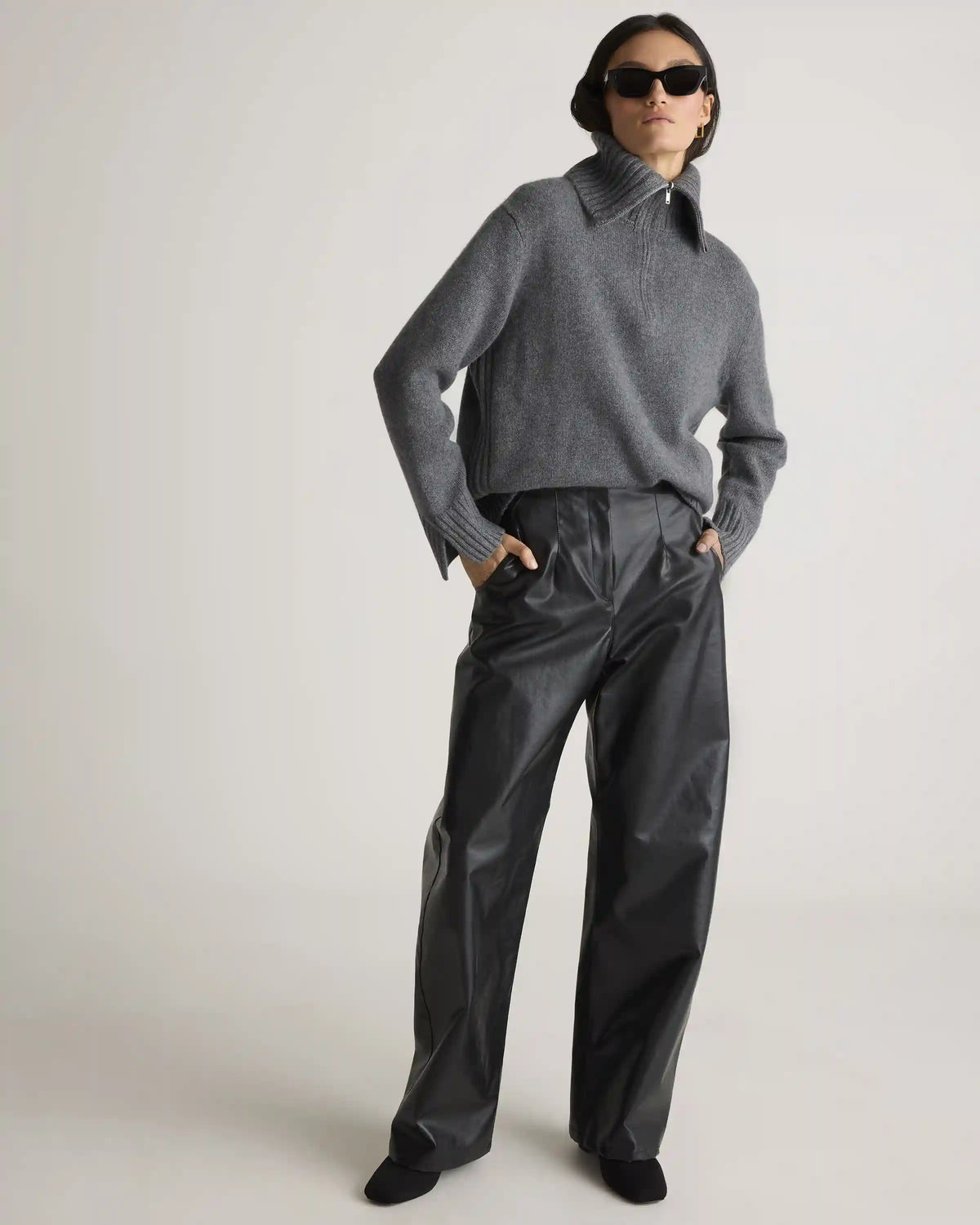 Luxe Baby Cashmere Quarter Zip Sweater