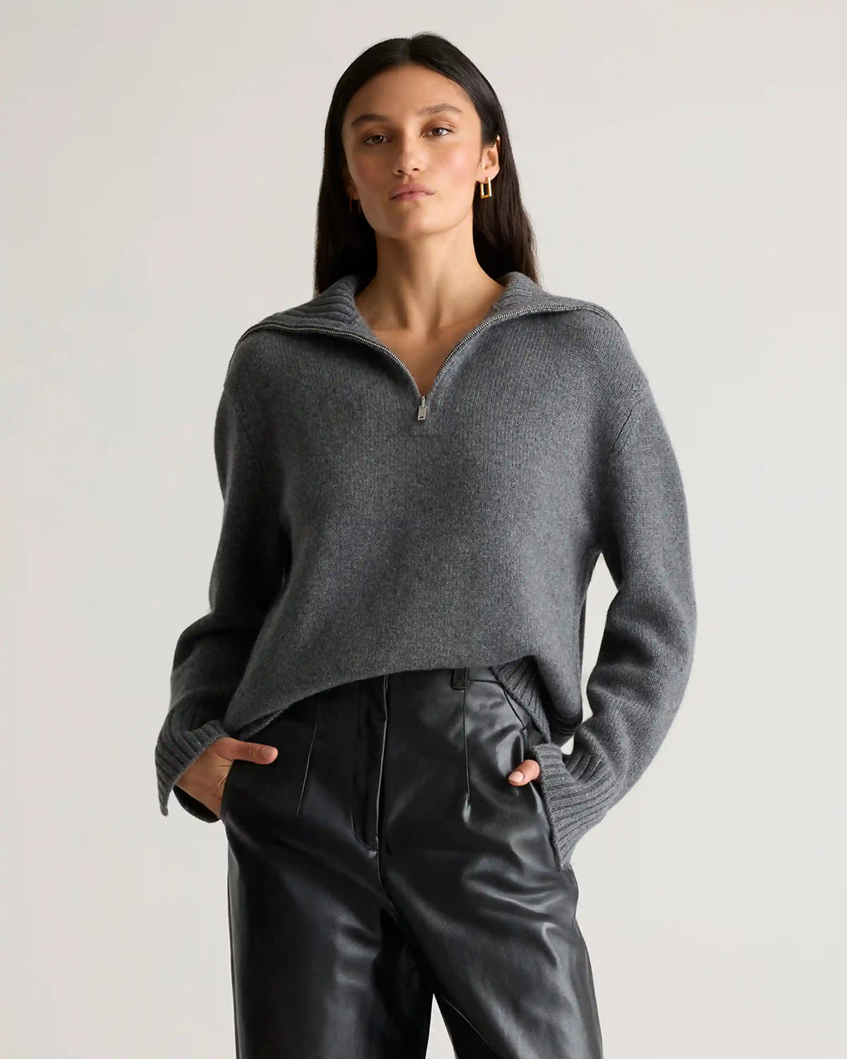 Luxe Baby Cashmere Quarter Zip Sweater