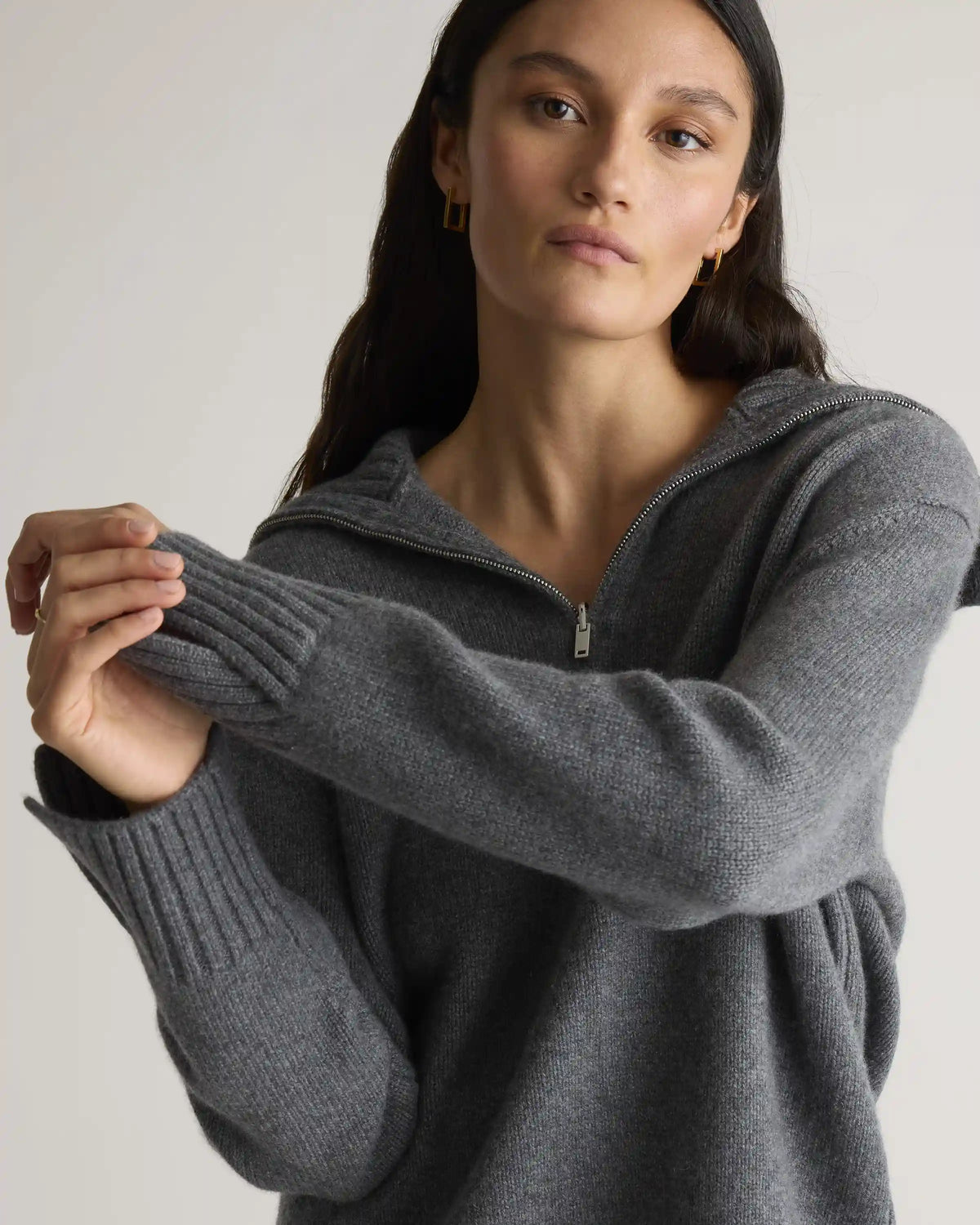 Luxe Baby Cashmere Quarter Zip Sweater