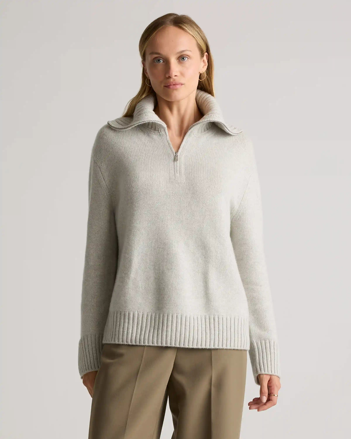Luxe Baby Cashmere Quarter Zip Sweater