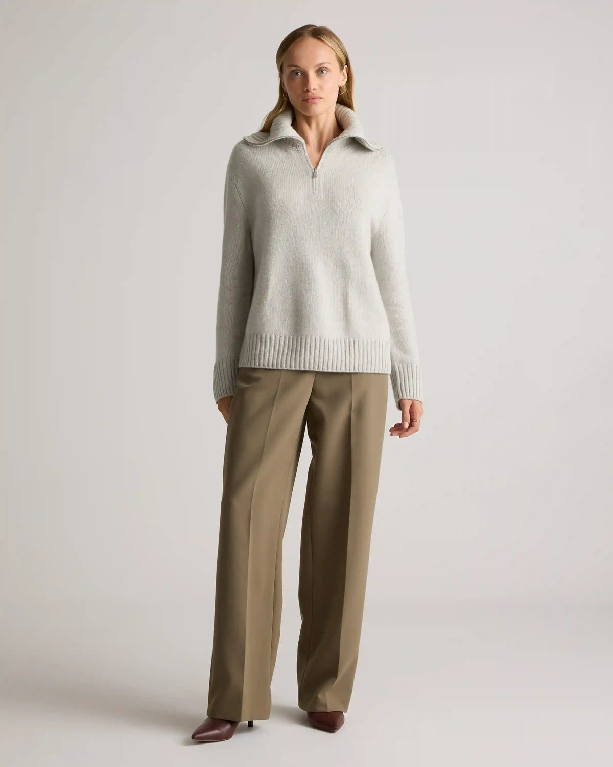Luxe Baby Cashmere Quarter Zip Sweater