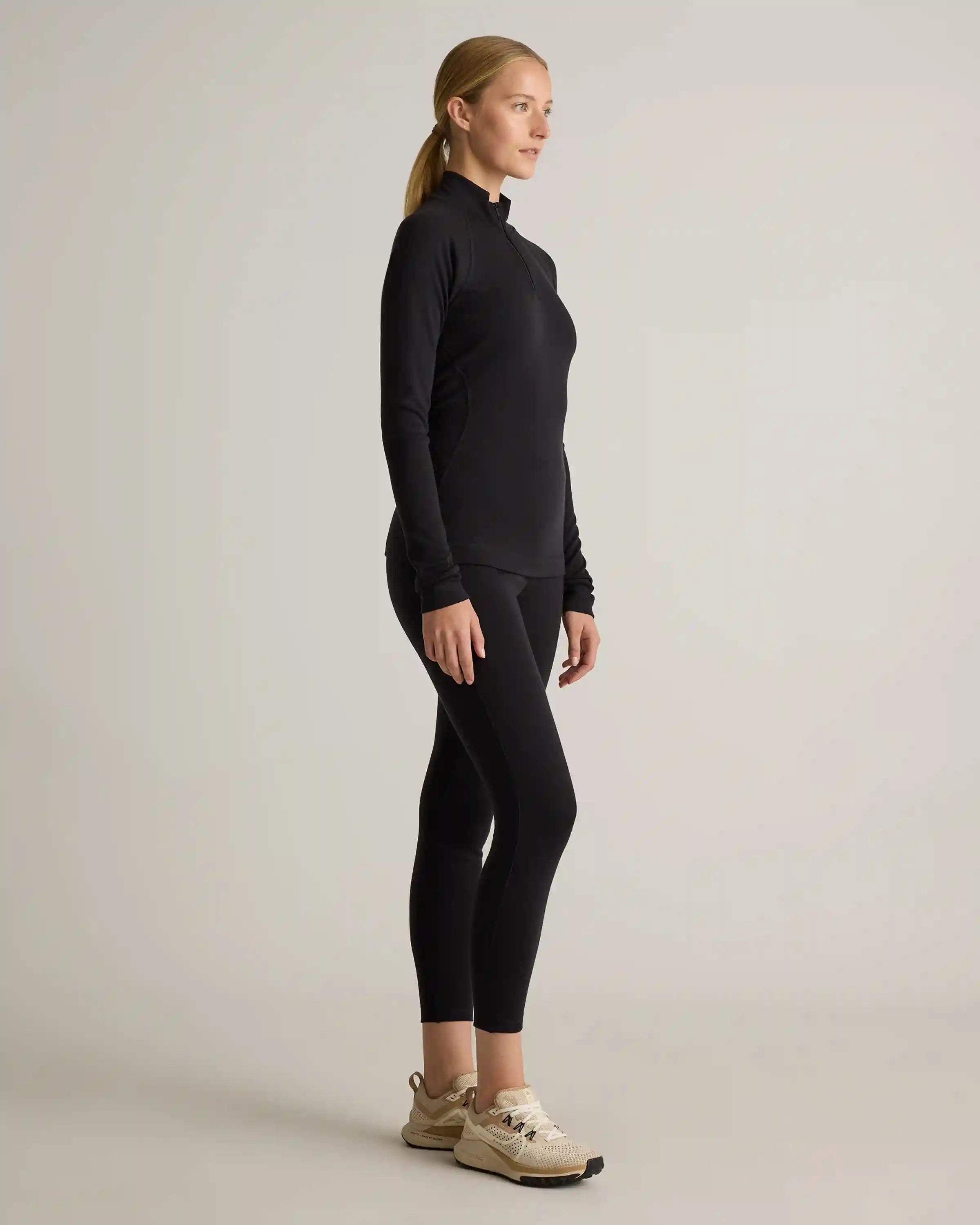 100% Merino Wool Cold Weather Base Layer 1/4 Zip