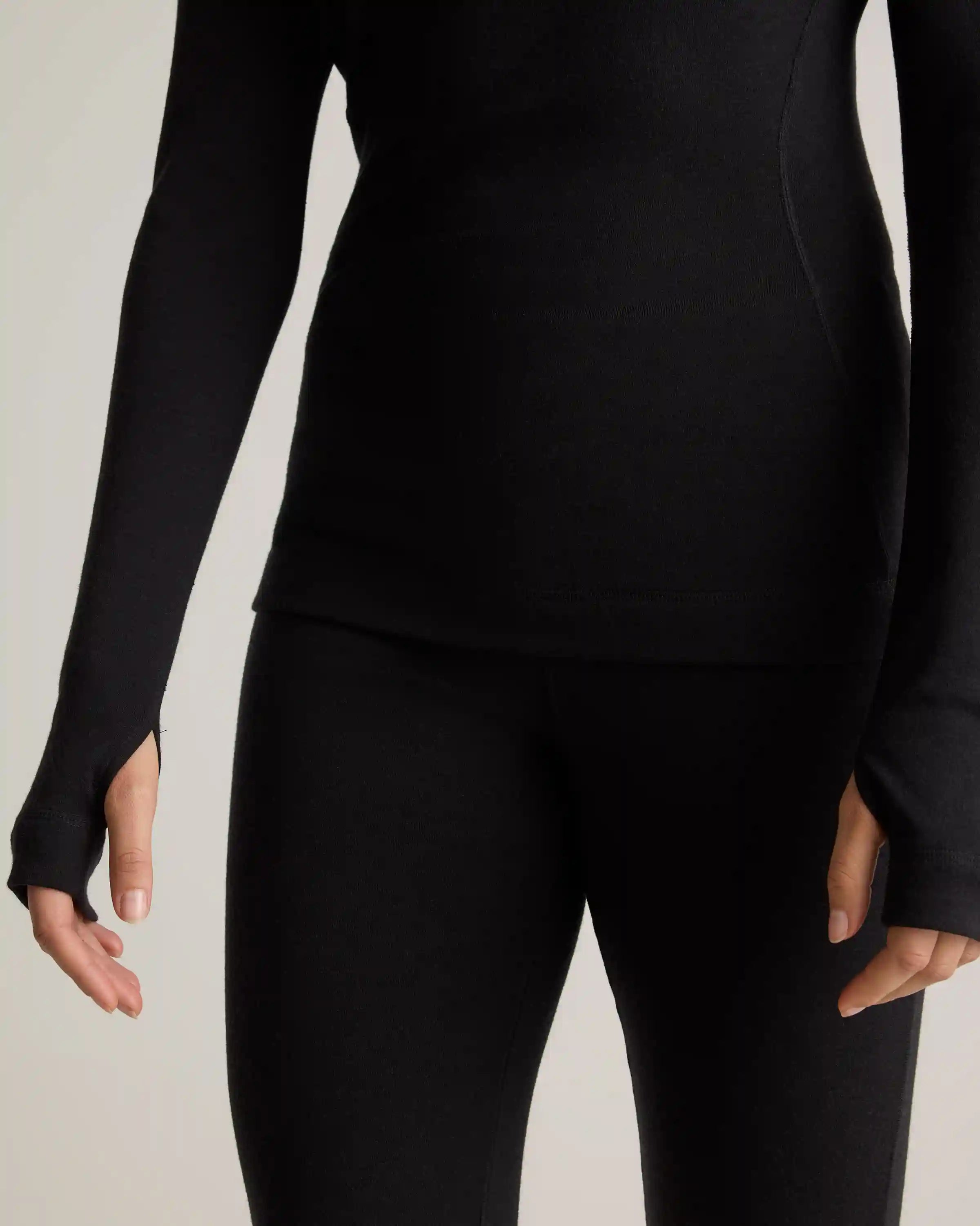 100% Merino Wool Cold Weather Base Layer 1/4 Zip