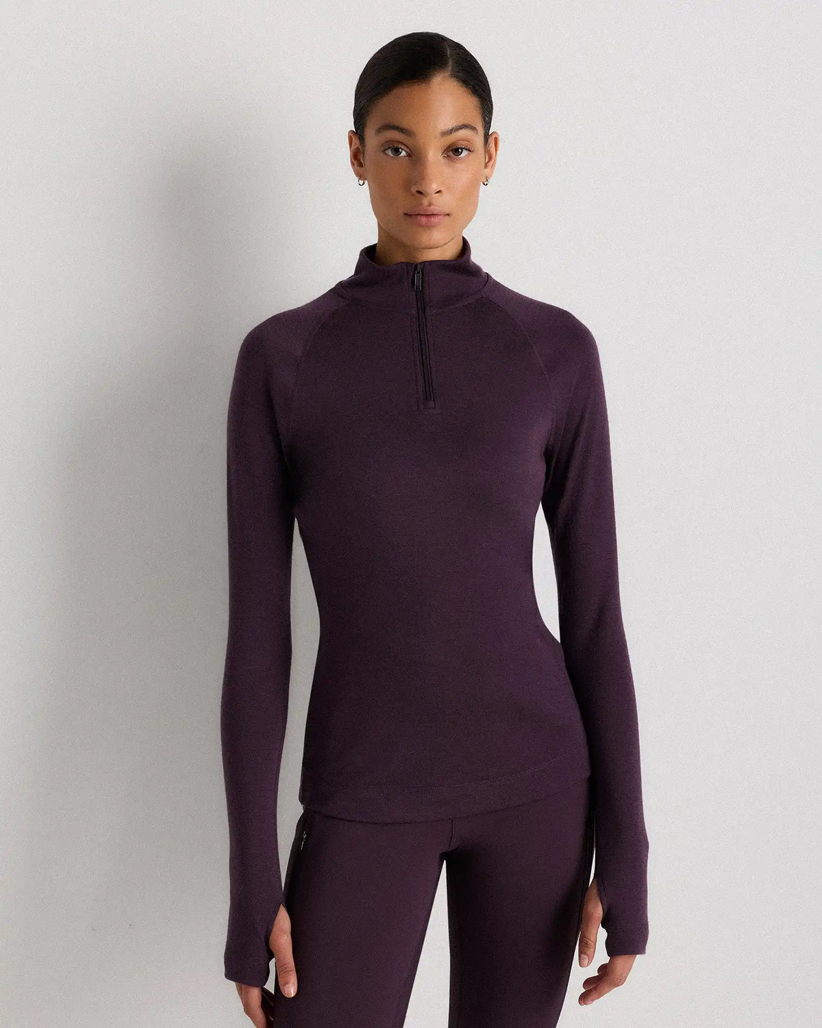 100% Merino Wool Cold Weather Base Layer 1/4 Zip