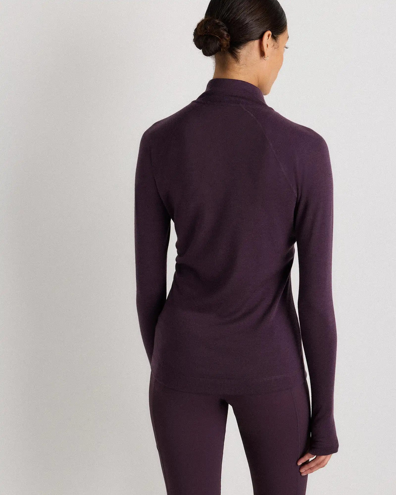 100% Merino Wool Cold Weather Base Layer 1/4 Zip