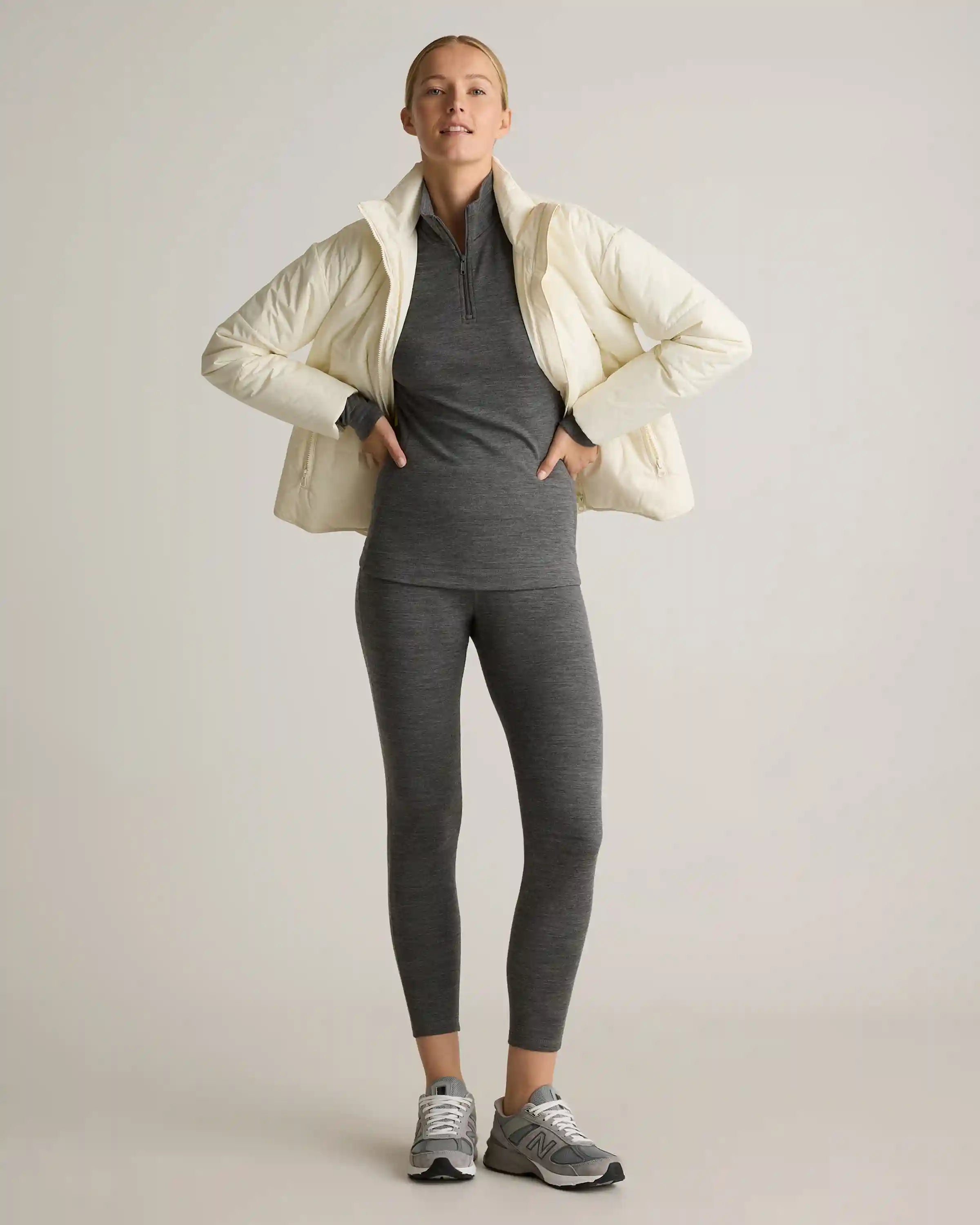 100% Merino Wool Cold Weather Base Layer 1/4 Zip