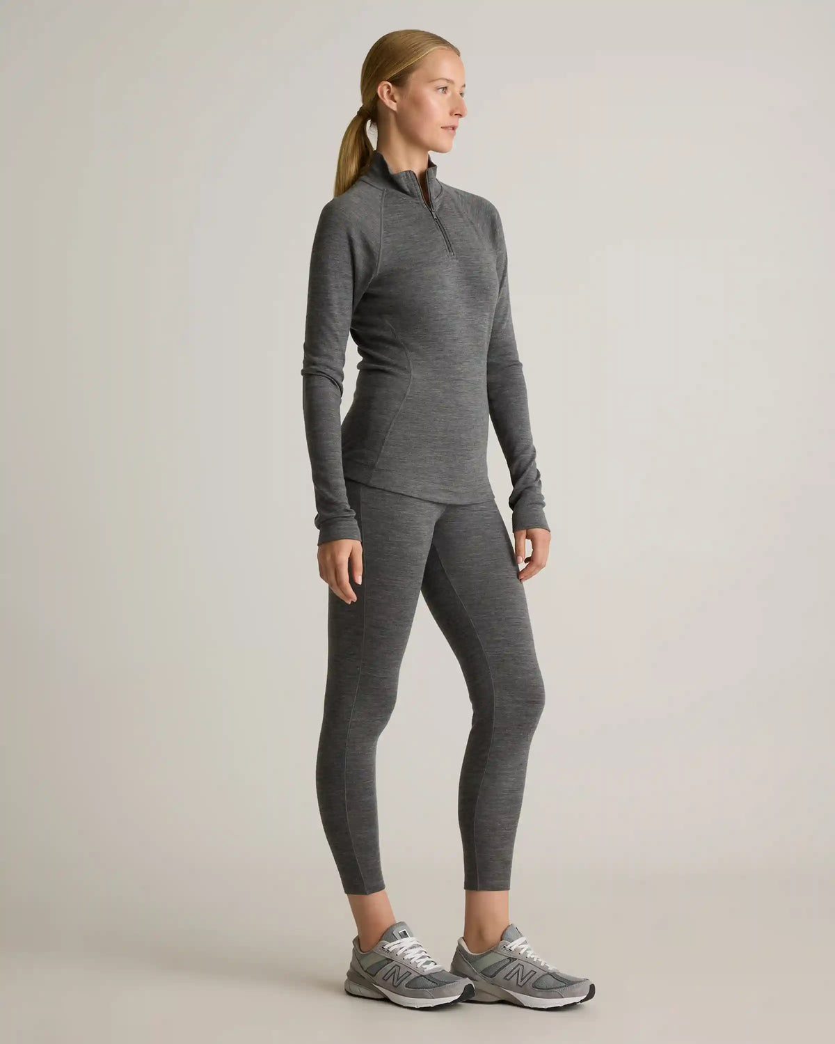 100% Merino Wool Cold Weather Base Layer 1/4 Zip