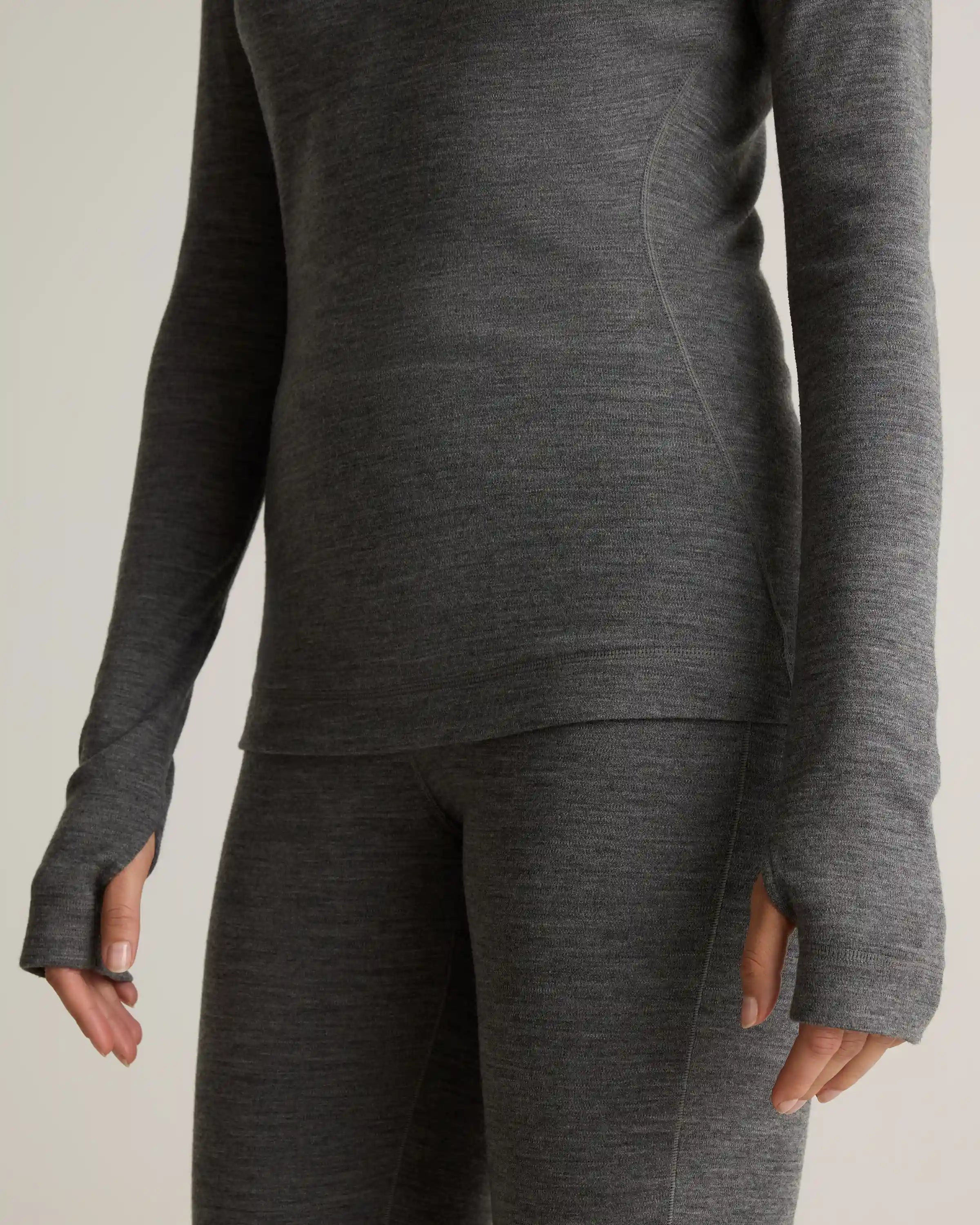 100% Merino Wool Cold Weather Base Layer 1/4 Zip