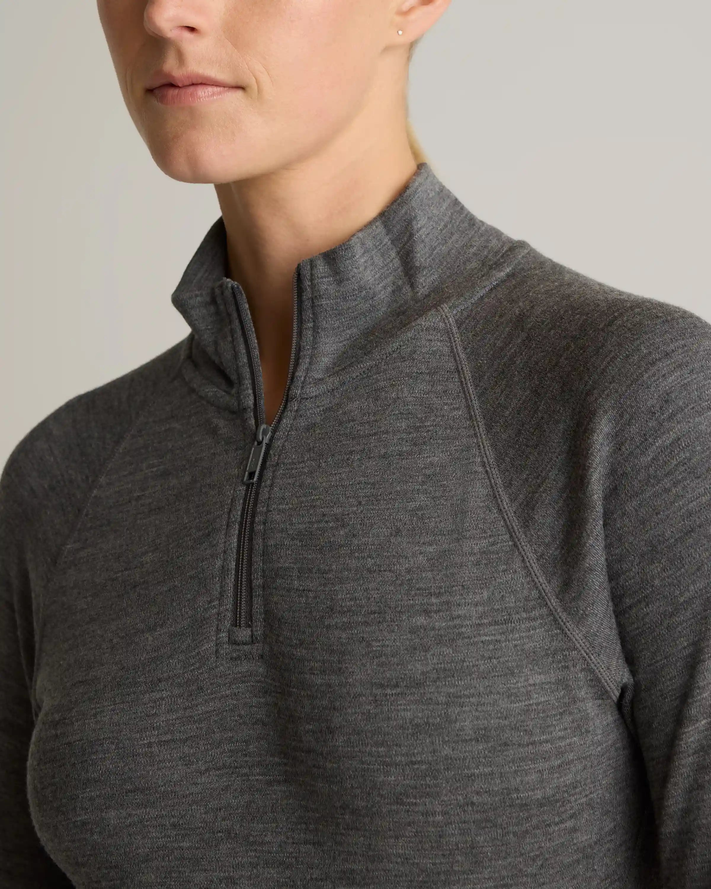 100% Merino Wool Cold Weather Base Layer 1/4 Zip