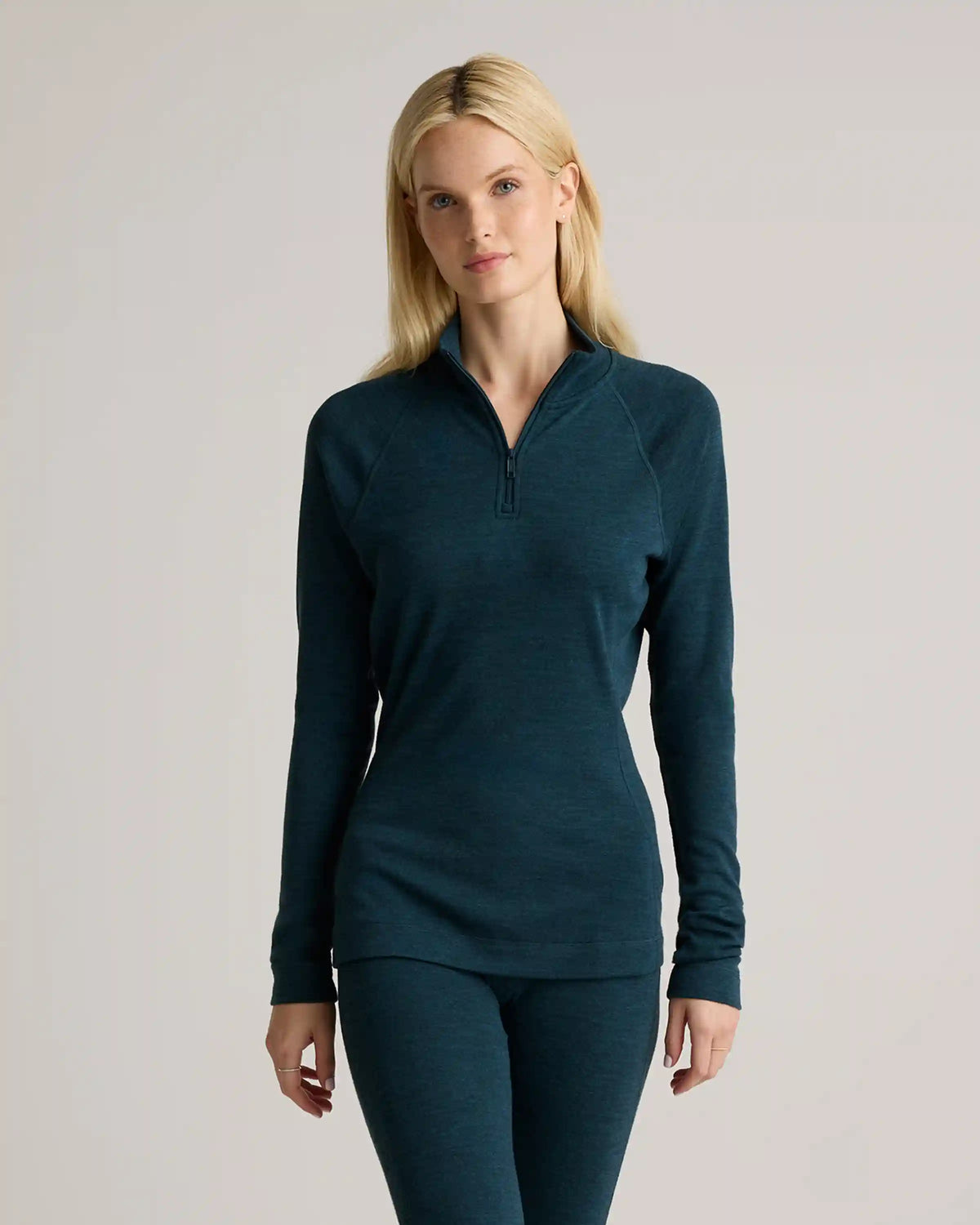 100% Merino Wool Cold Weather Base Layer 1/4 Zip