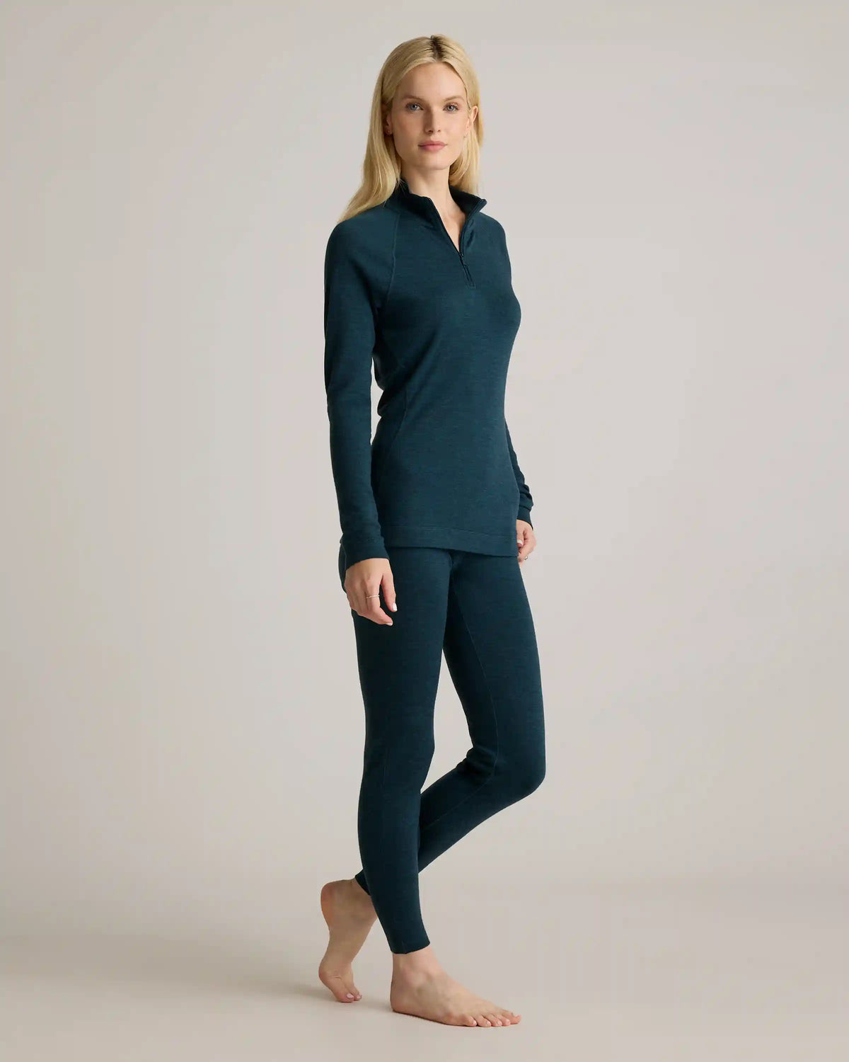 100% Merino Wool Cold Weather Base Layer 1/4 Zip