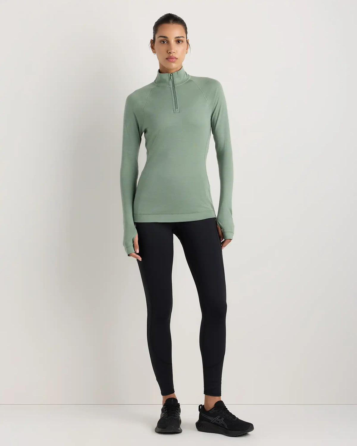 100% Merino Wool Cold Weather Base Layer 1/4 Zip