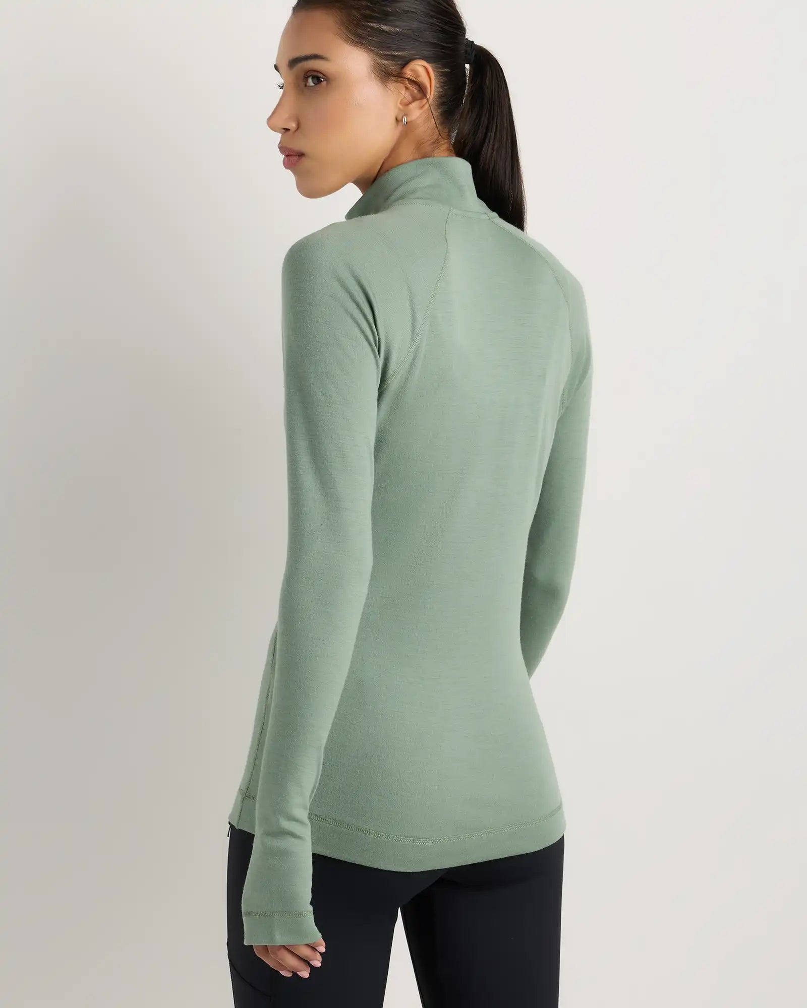 100% Merino Wool Cold Weather Base Layer 1/4 Zip