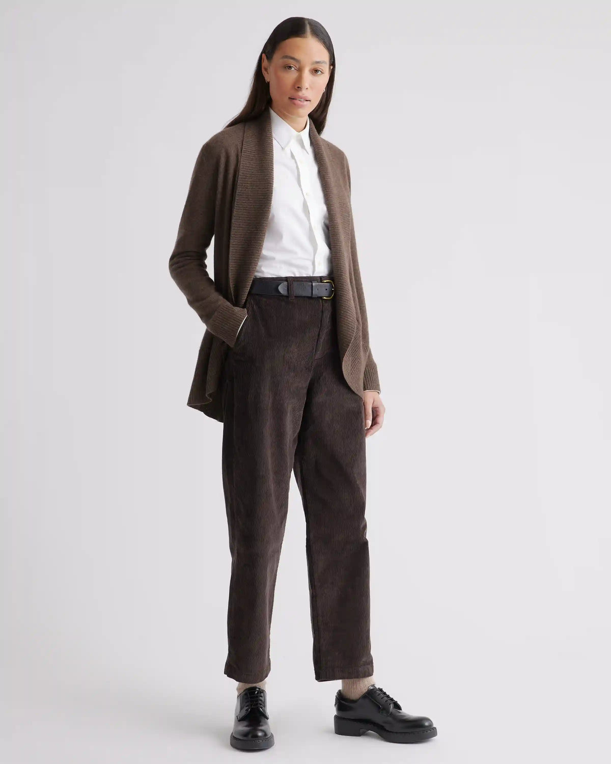 Mongolian Spring Cashmere Open Cardigan Sweater
